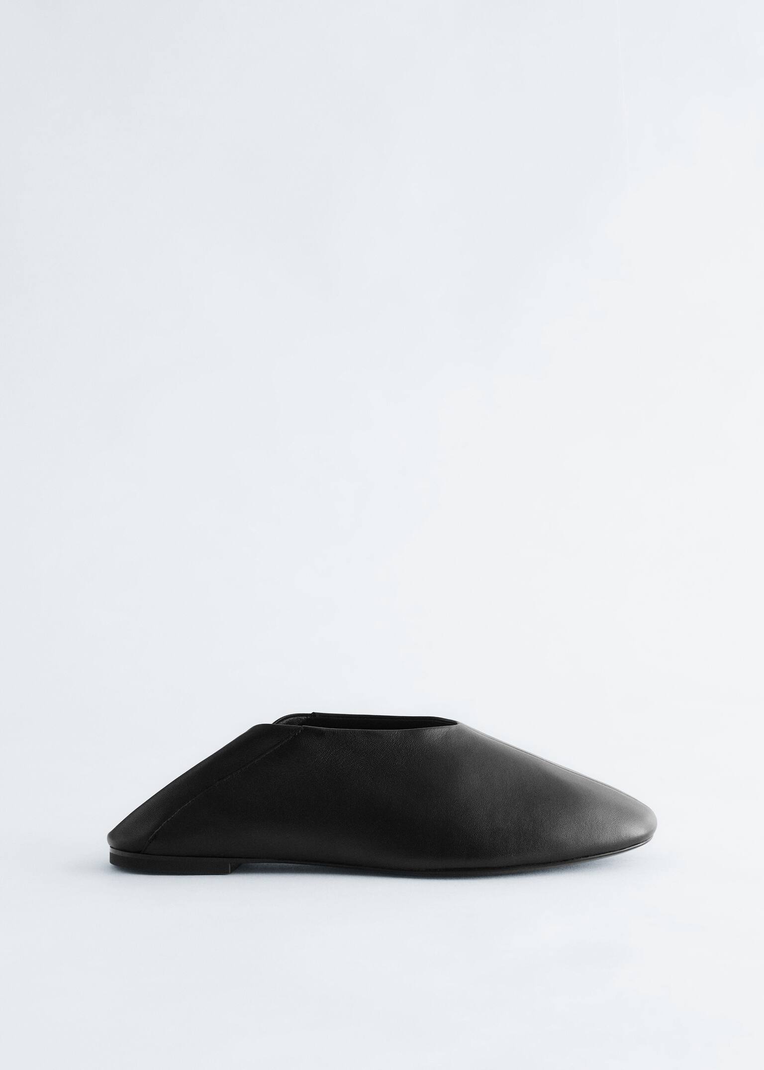 Kožené baleríny - Čierna/Tmavohnedá - 4