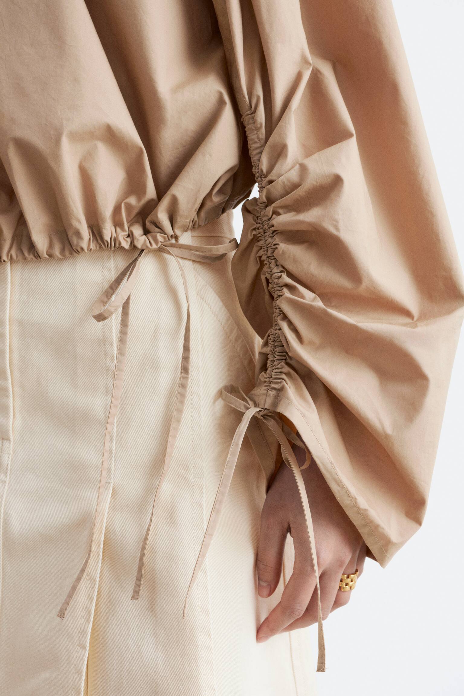 Sculptural Drawstring Blouse - 3