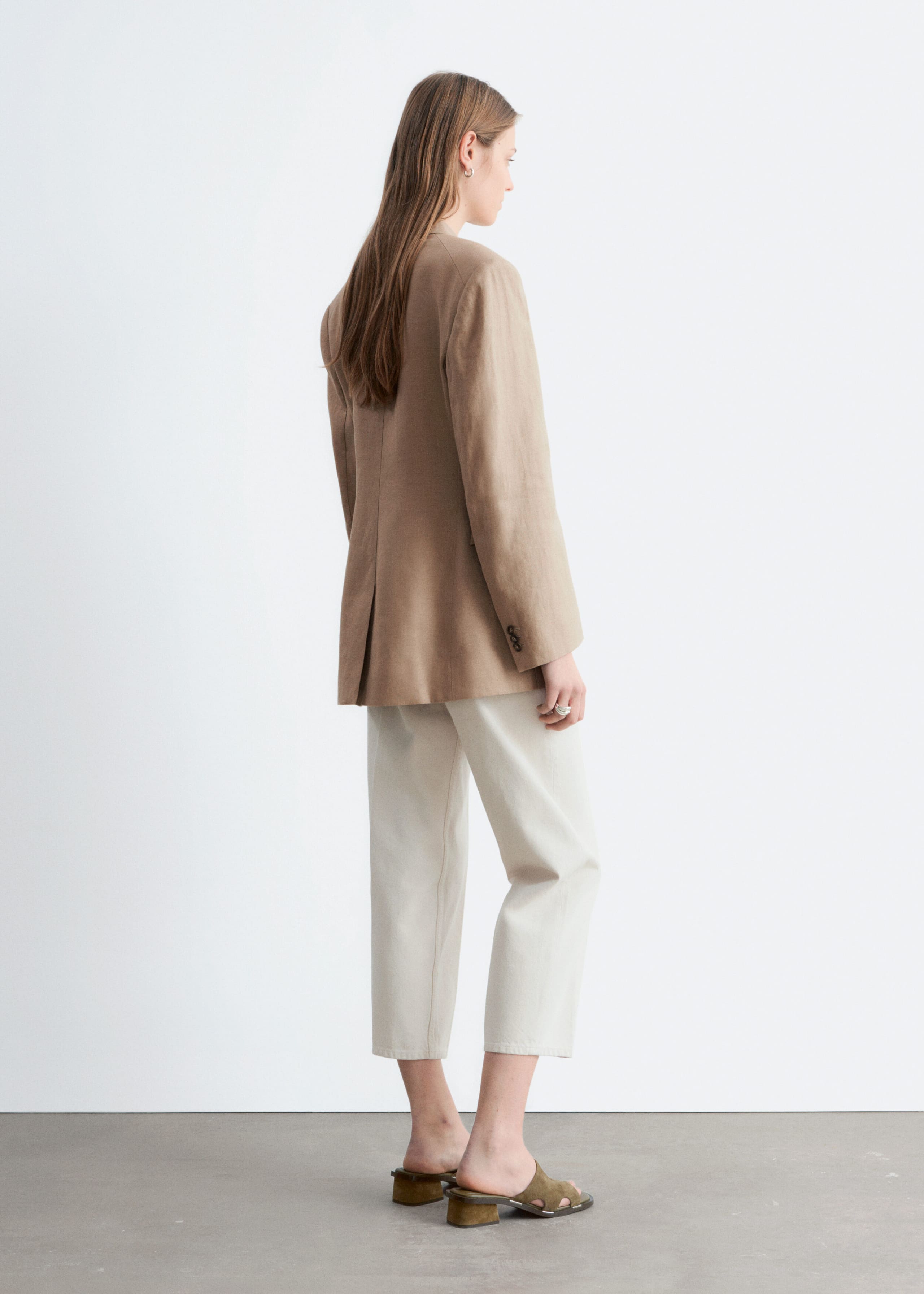 Image of Schmal zulaufender Leinenblazer