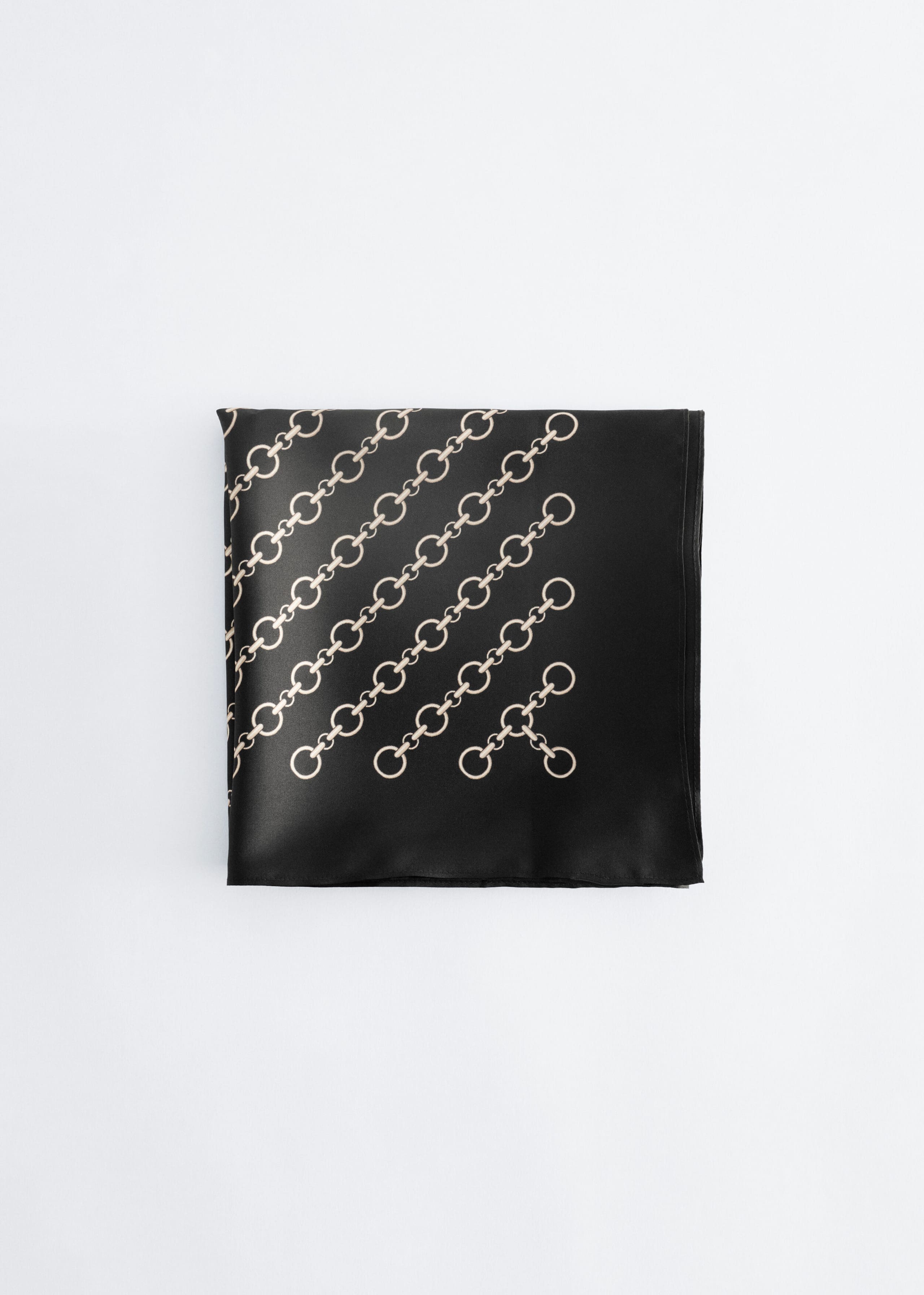 Printed Silk Scarf - Black/Print - Still Life