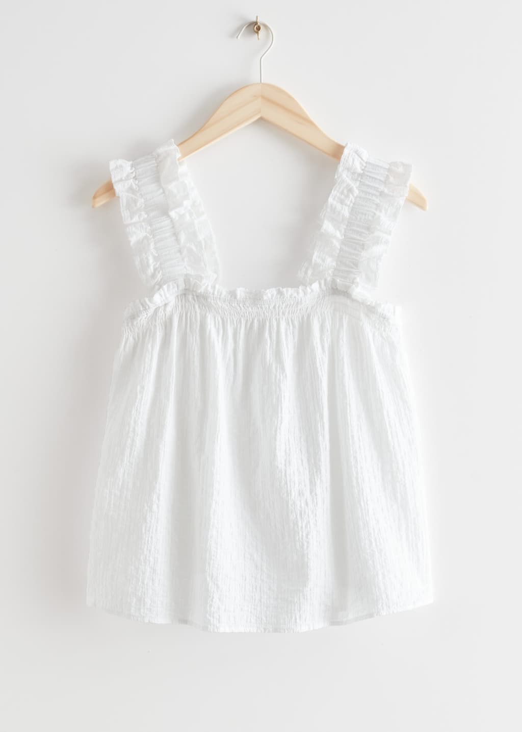 ALine Ruffle Top - White - Bodegón