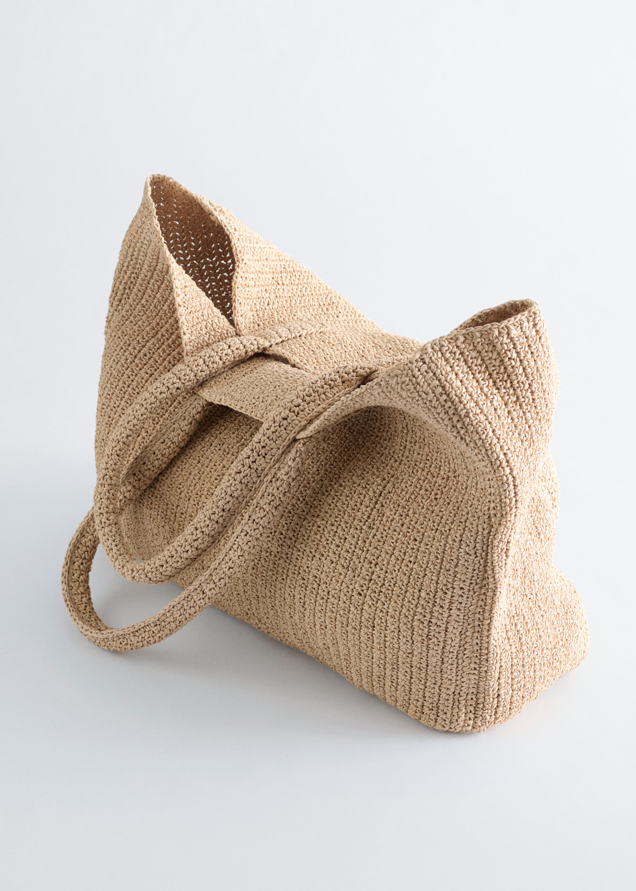 Paper Straw Tote Bag - Beige - Still Life