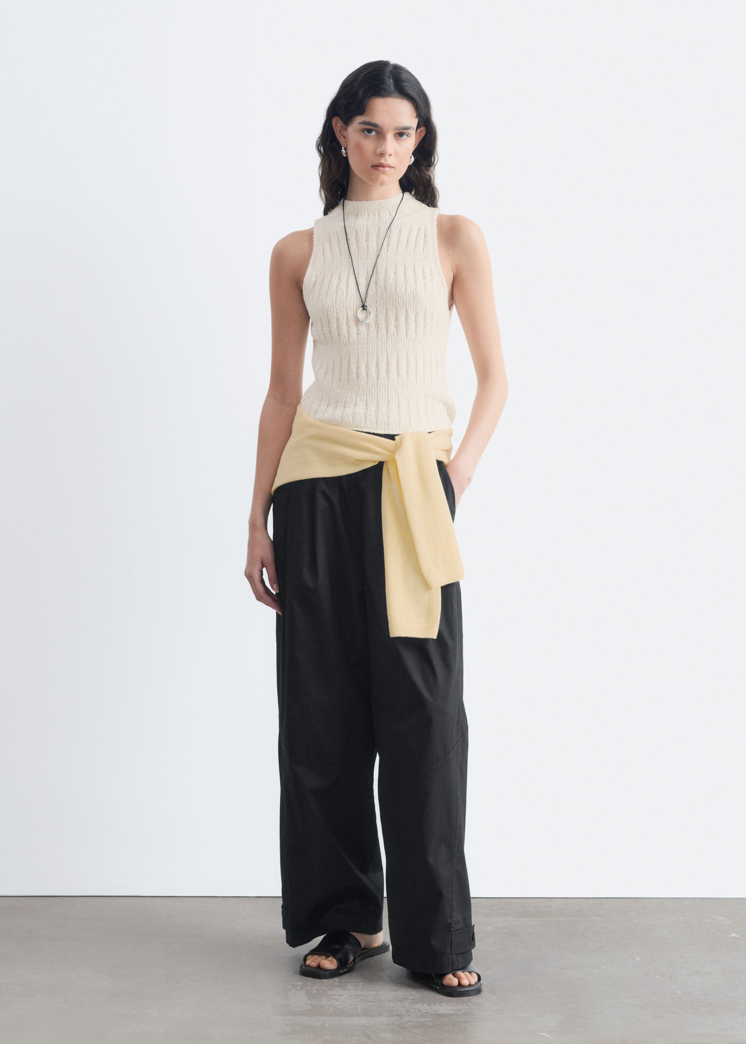 Pull-On Parachute Trousers - Black - Lookbook