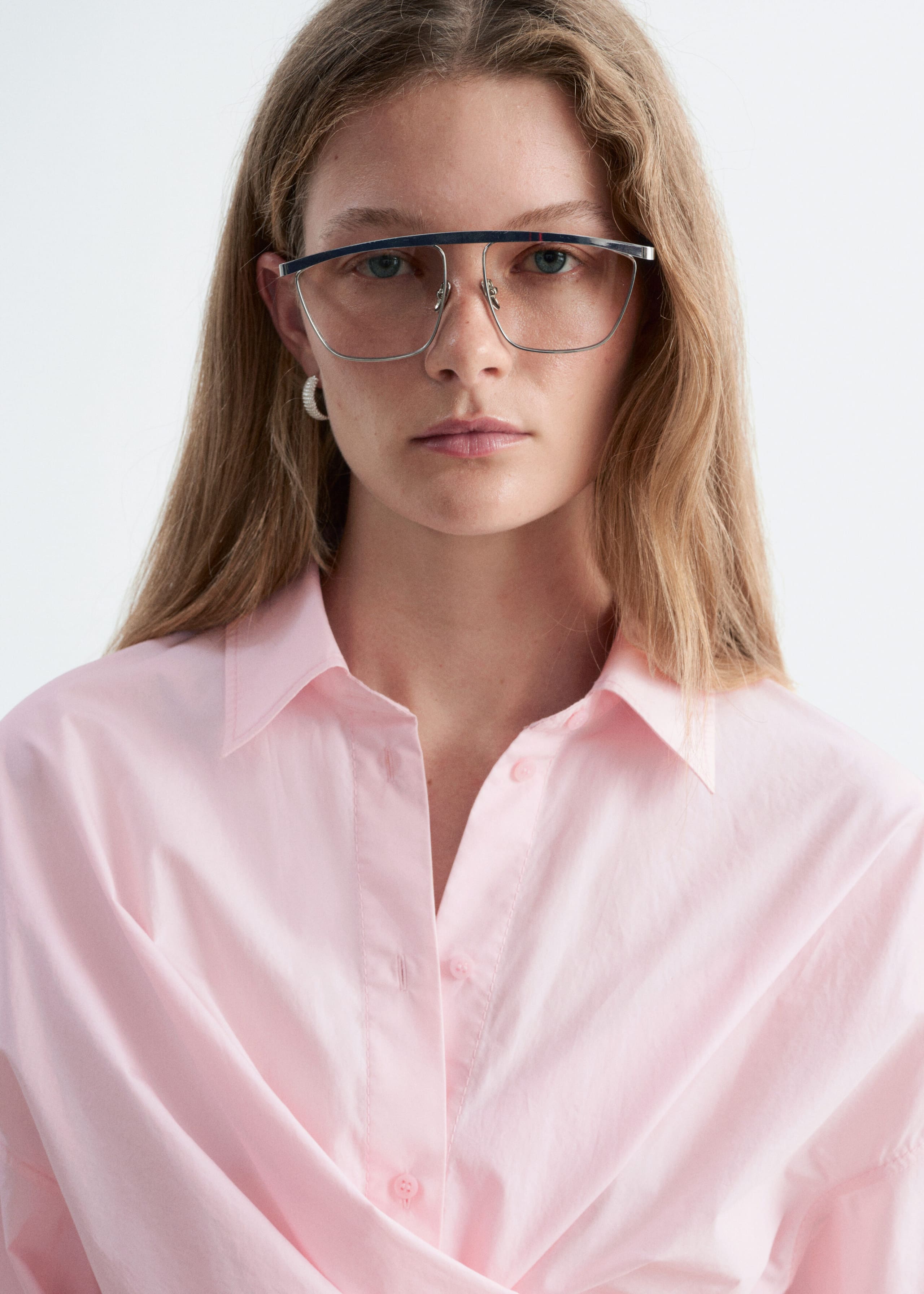 Tie-Waist Cotton Shirt - Light Pink - Lookbook