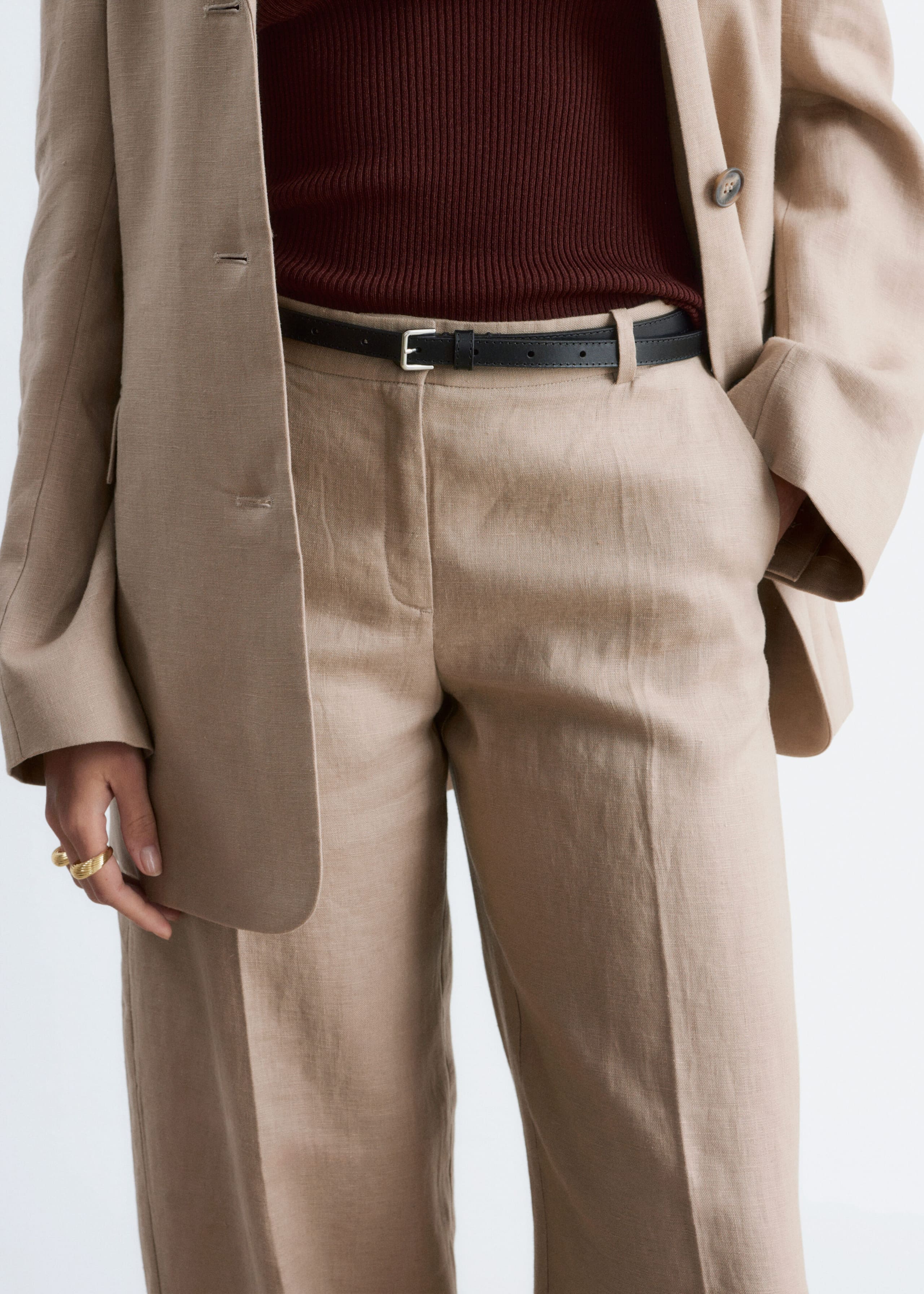 Image of Tailored Linen Trousers