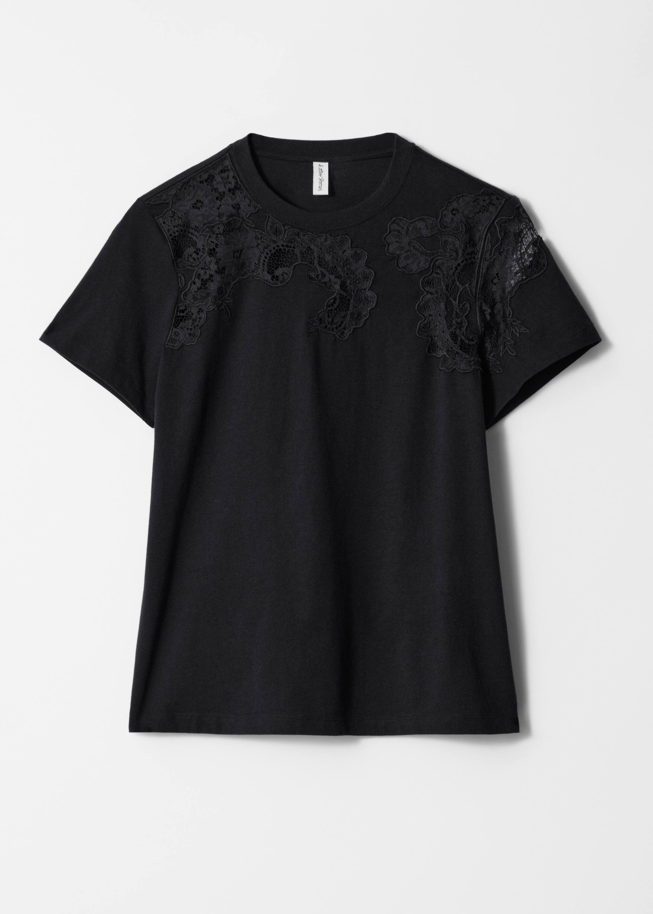 Grotere afbeelding bekijken: T-shirt met kantborduursel - Black - DAMES | H&M BE 6