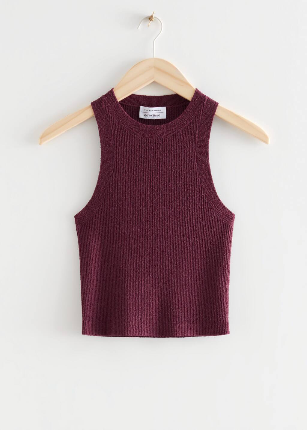 KnittedSilkBlendCroppedTankTop - Cream - Bodegón