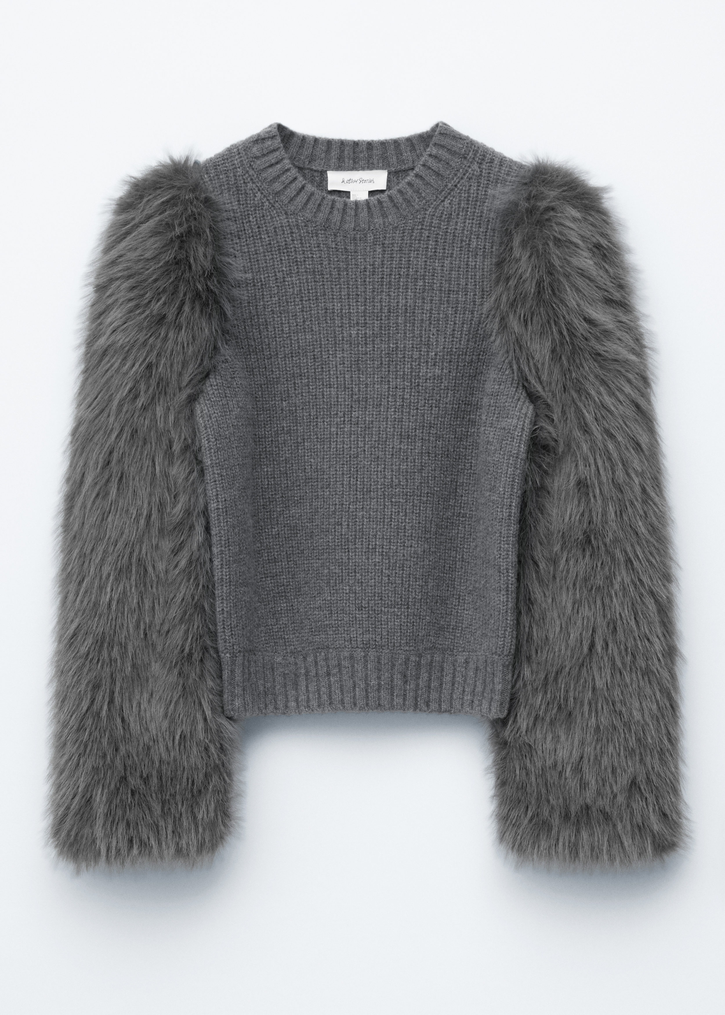 Faux Fur-Sleeve Jumper