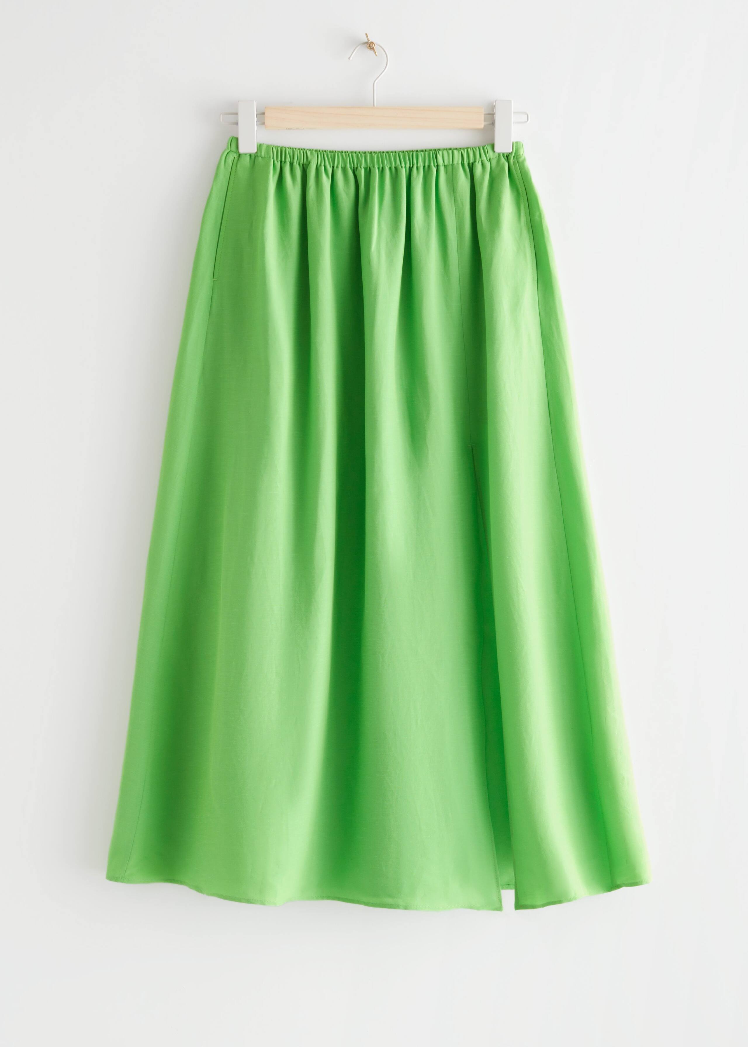Wide Midi Skirt - Lime - Natura morta