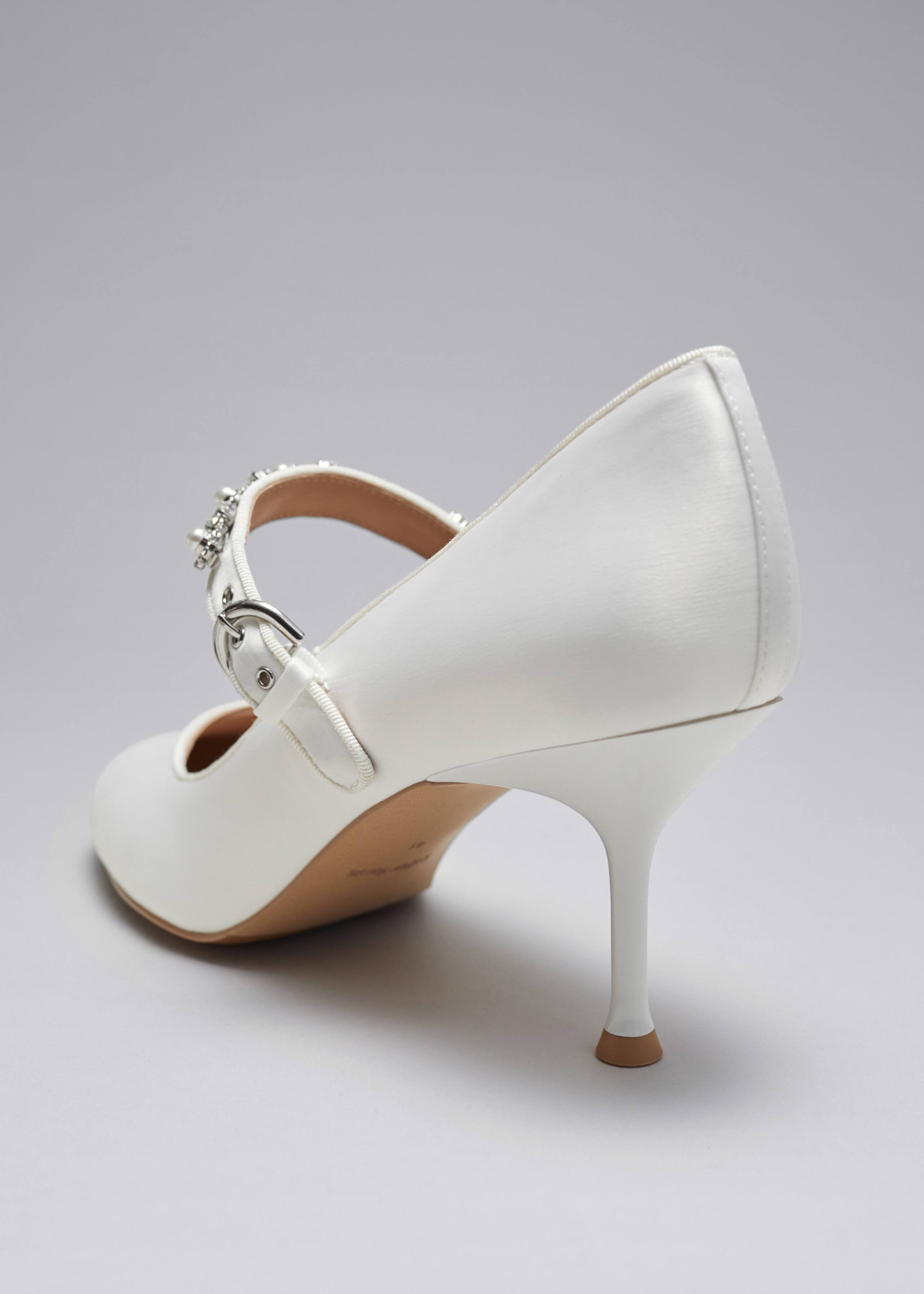 Embellished Satin Pumps - {{variantName}} - Descriptive Detail