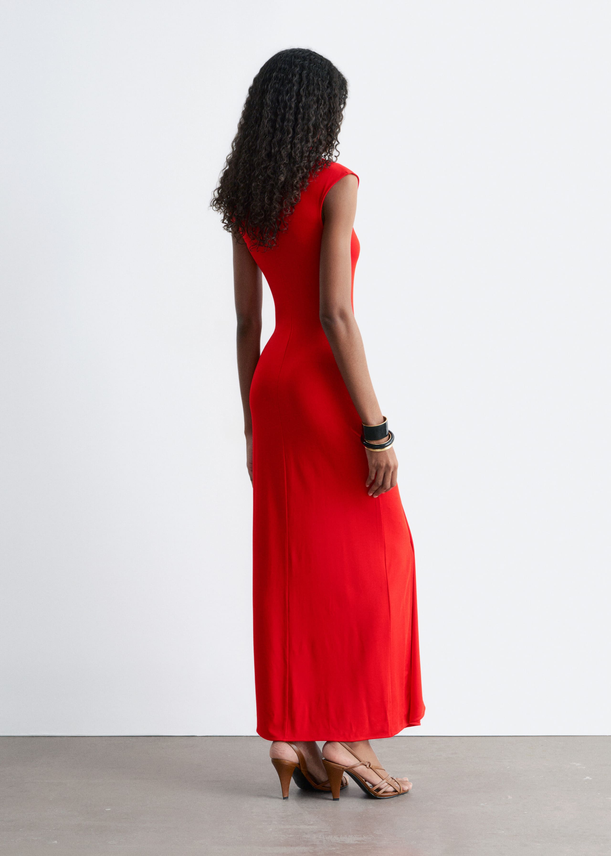 Image of Wrap-Front Midi Dress