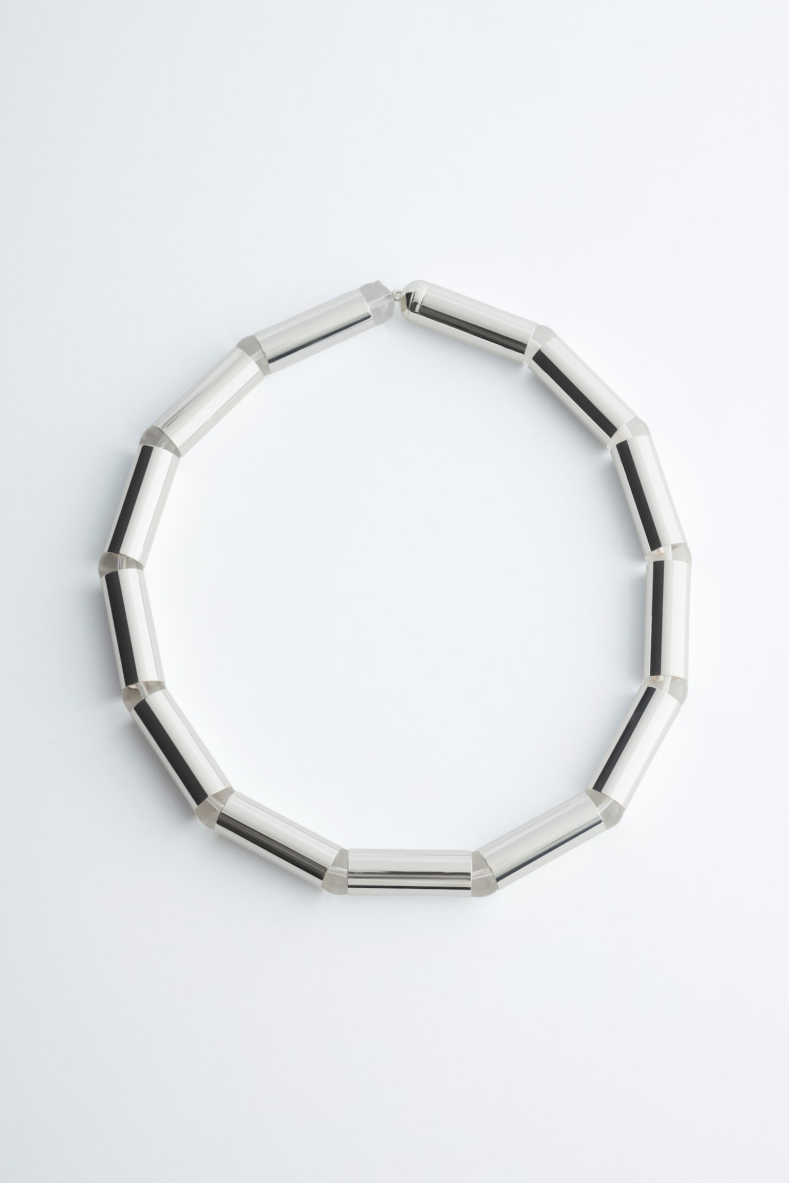Halskette aus poliertem Messing - Silber/Gold - 1