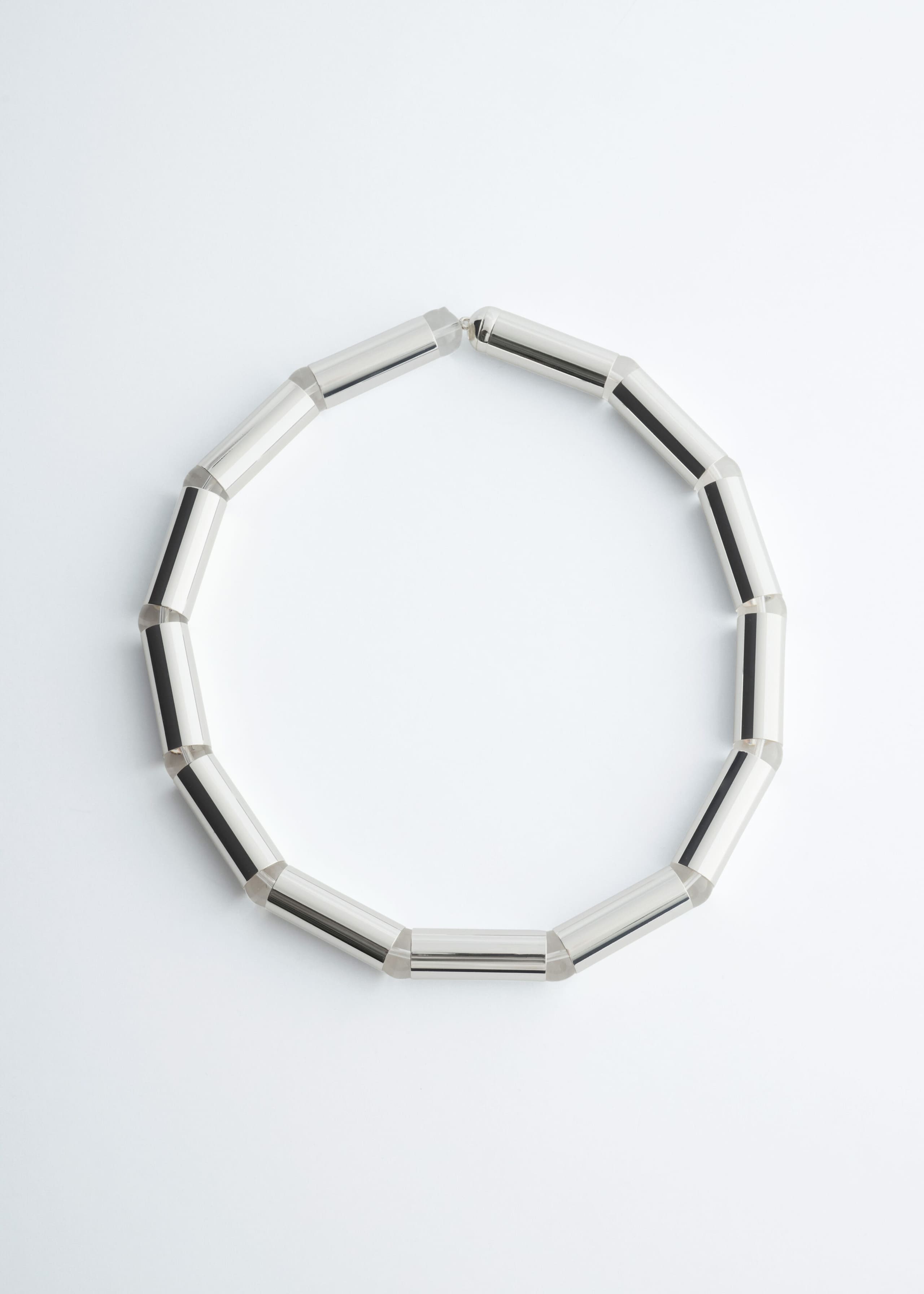 Polished Brass Necklace - Silver - Still Life