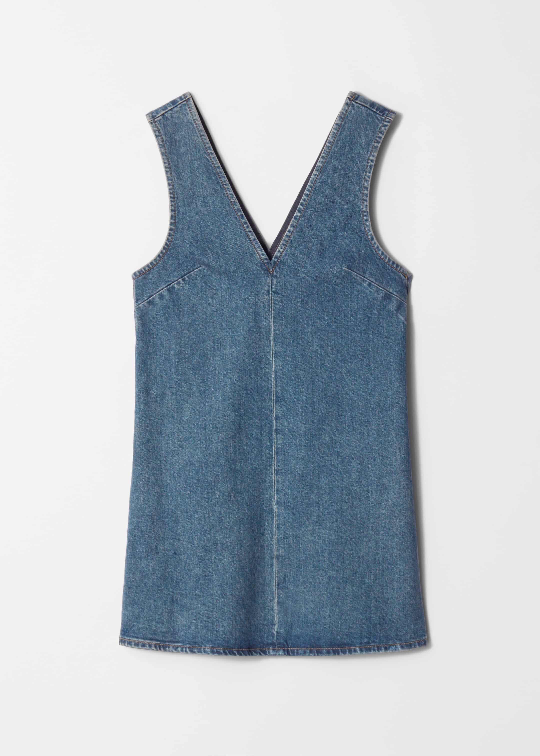 Größeres Bild ansehen: Minikleid aus Denim mit V-Ausschnitt - Mittelblau - Ladies | H&M DE 1
