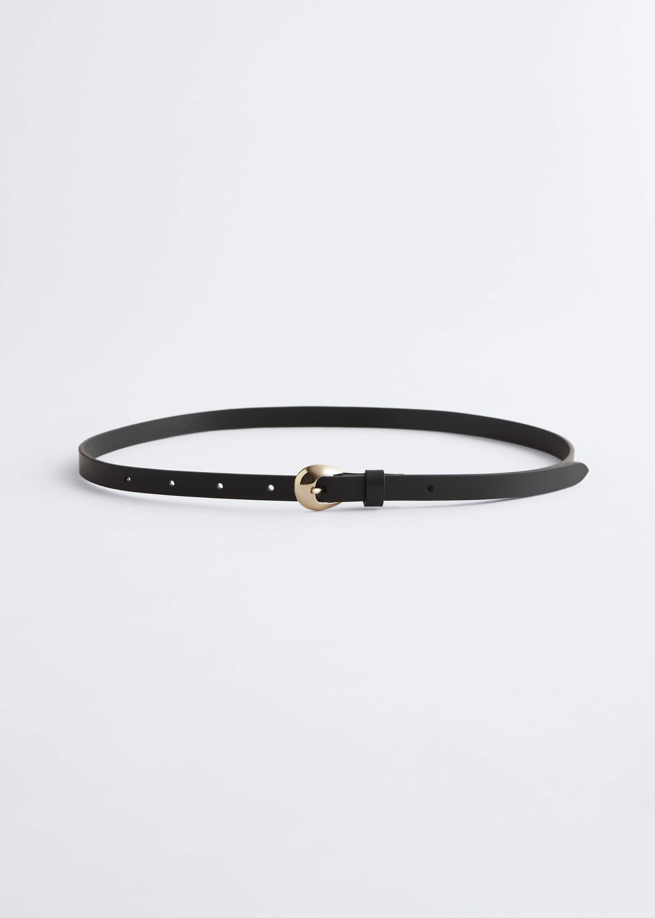Agrandir l'image: Ceinture en cuir à boucle en forme de croissant - Noir - FEMME | H&M FR 1