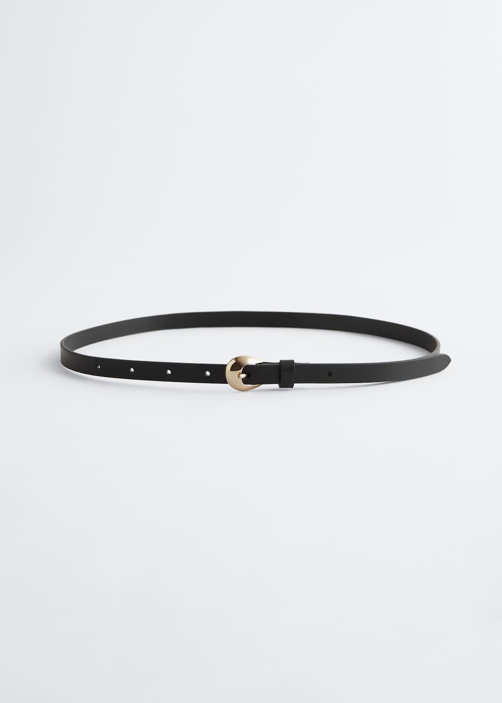 Image of Ceinture en cuir à boucle en forme de croissant
