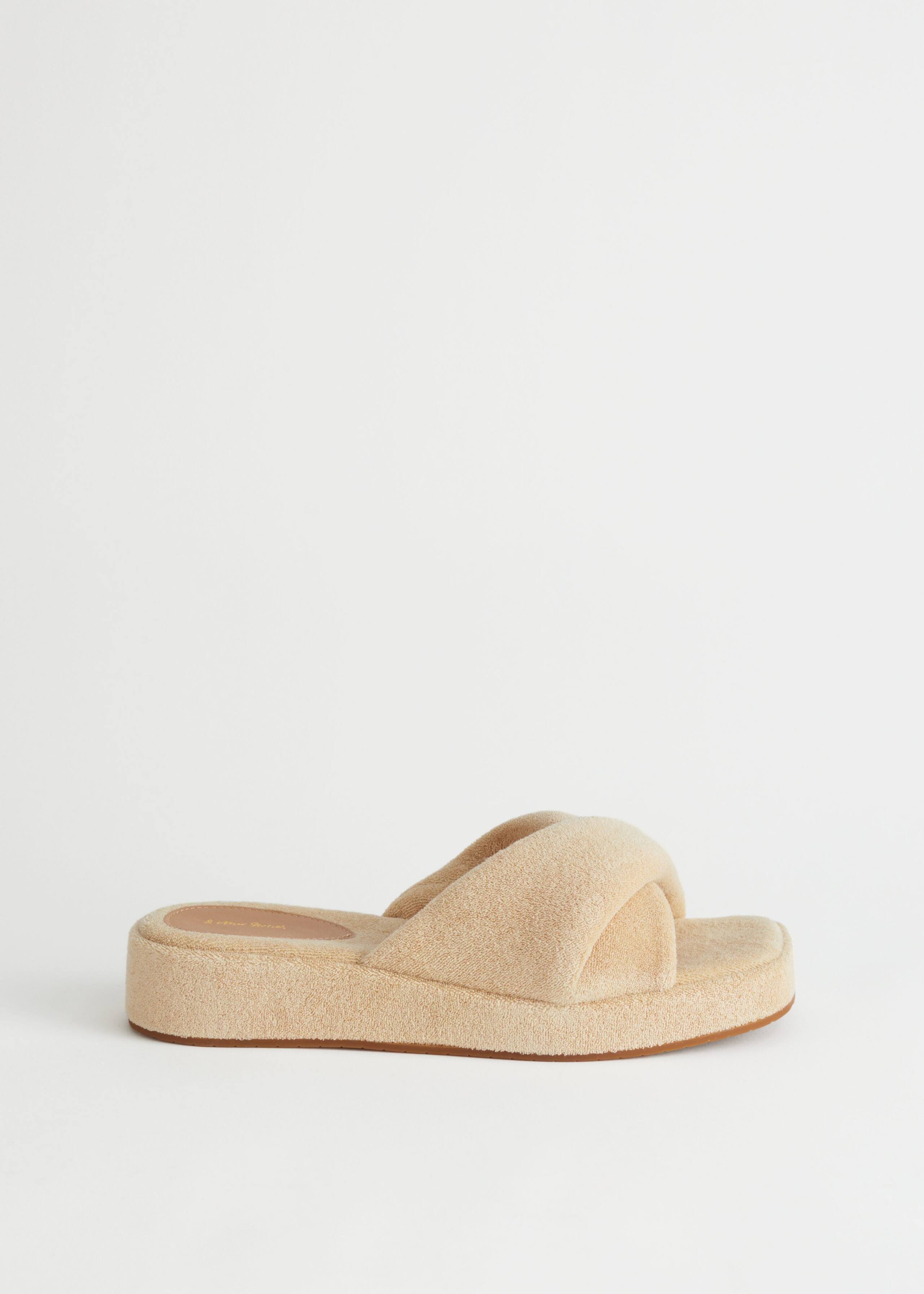 Platform Terry Sandals - Beige - Bodegón