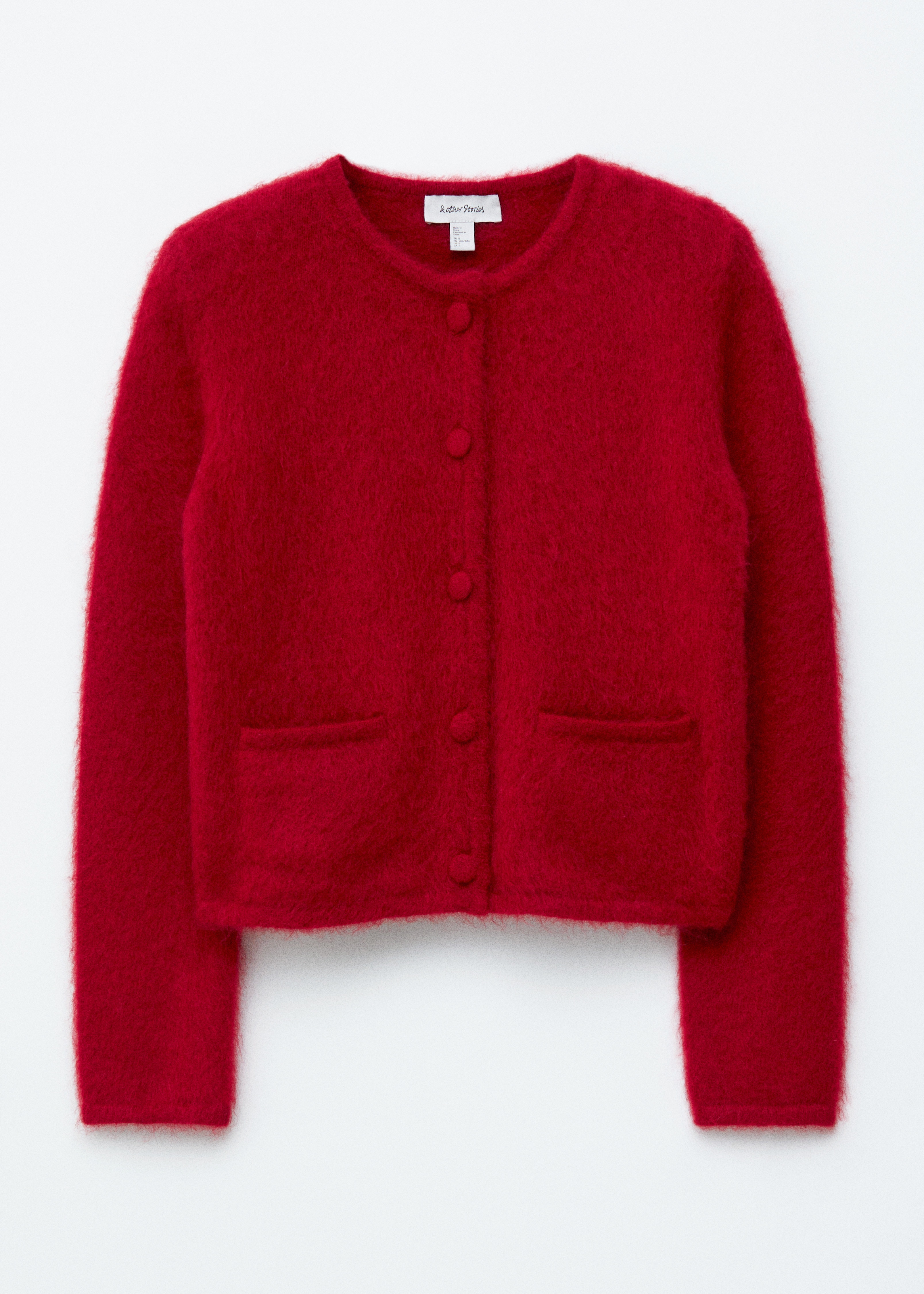 Cardigan in misto mohair spazzolato - Rosso