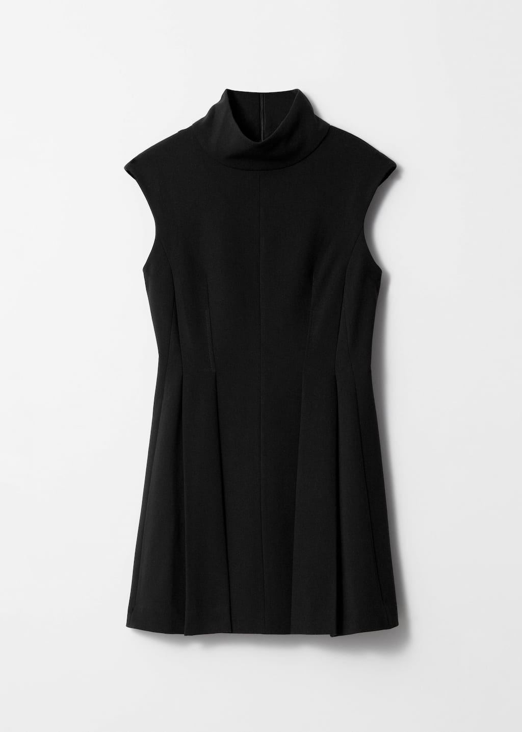 Image of Robe courte plissée à col roulé
