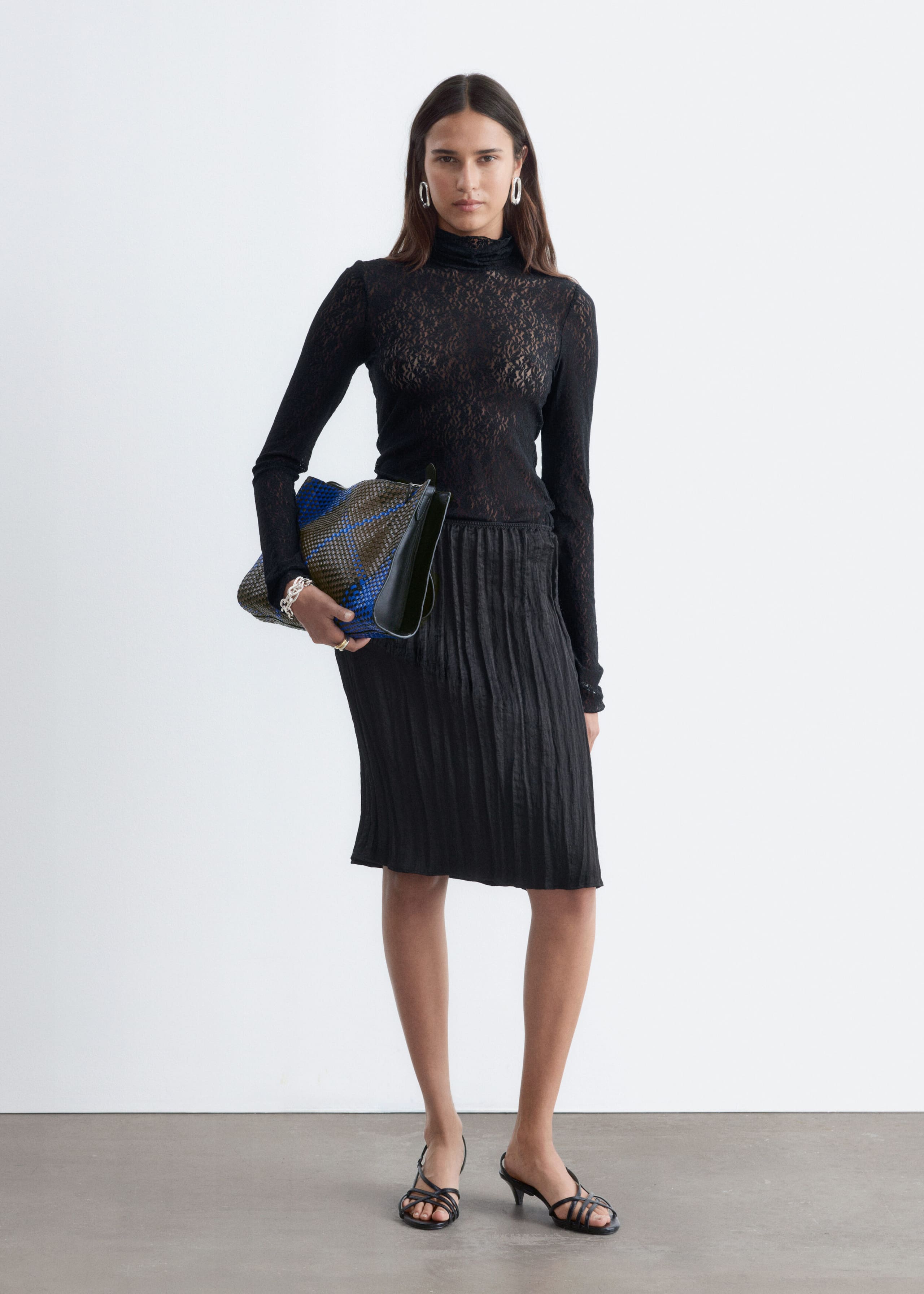 Lace Turtleneck Top - Lilac - Lookbook