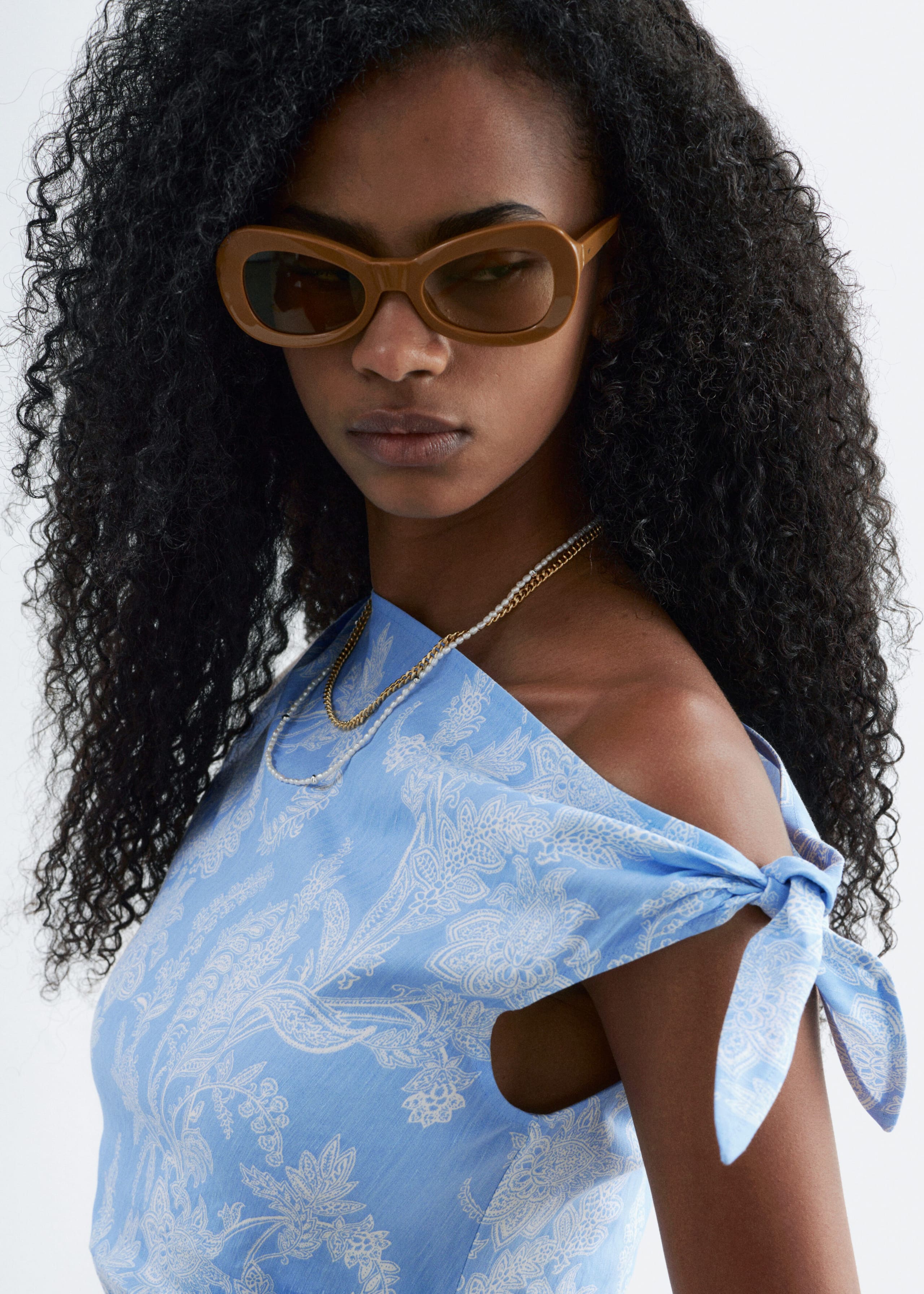 Image of Asymmetric Paisley Midi Dress