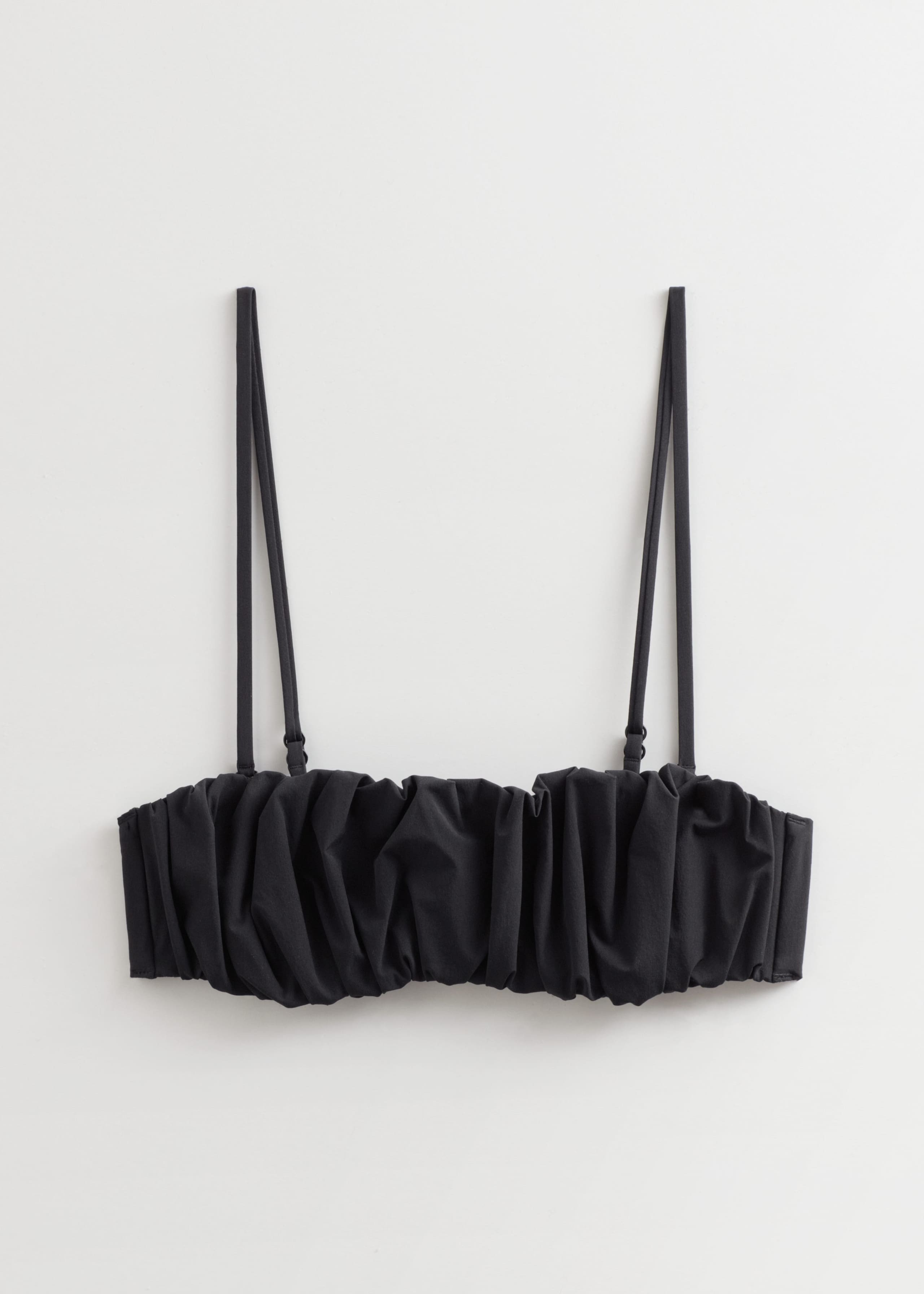 Shirred Bandeau Bikini Top - Black - Still Life
