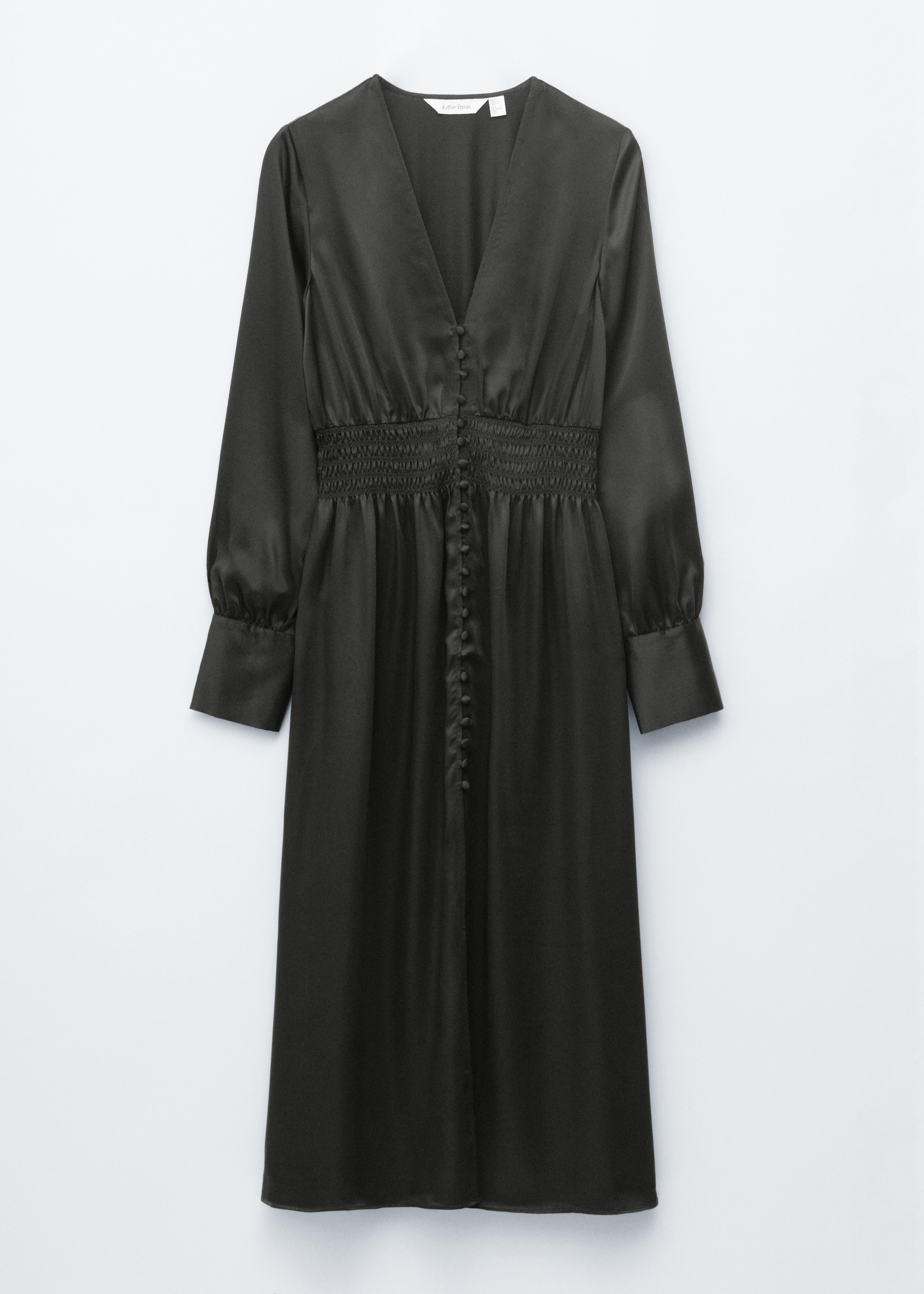 Visualizza immagine più grande: Chemisier midi in raso - Nero - DONNA | H&M IT 1