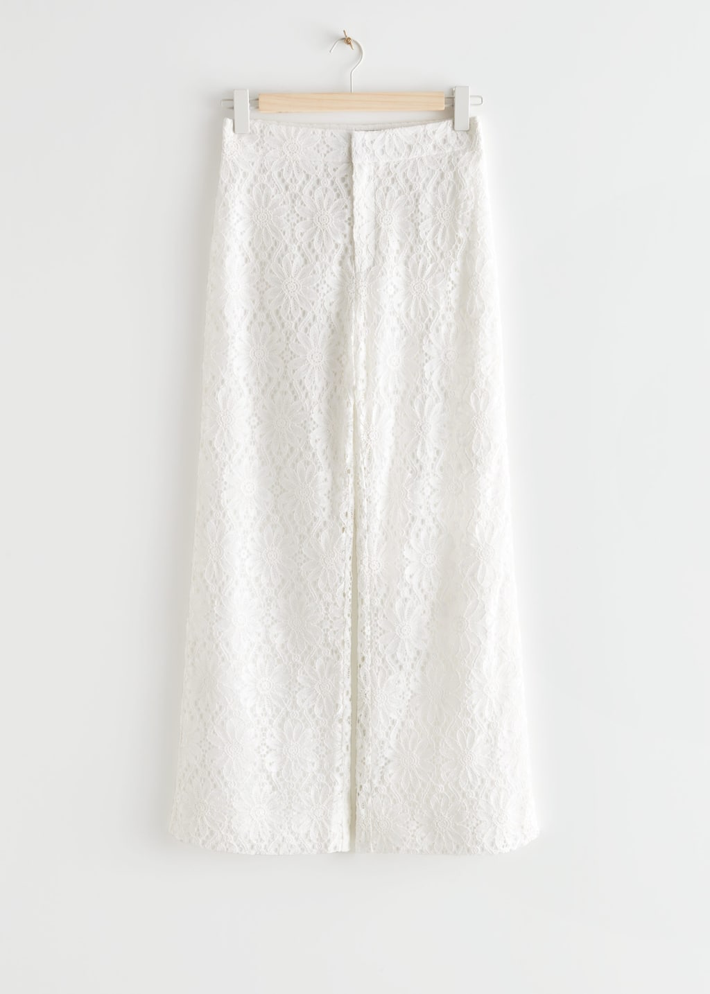Flared Lace Trousers - White - Still Life