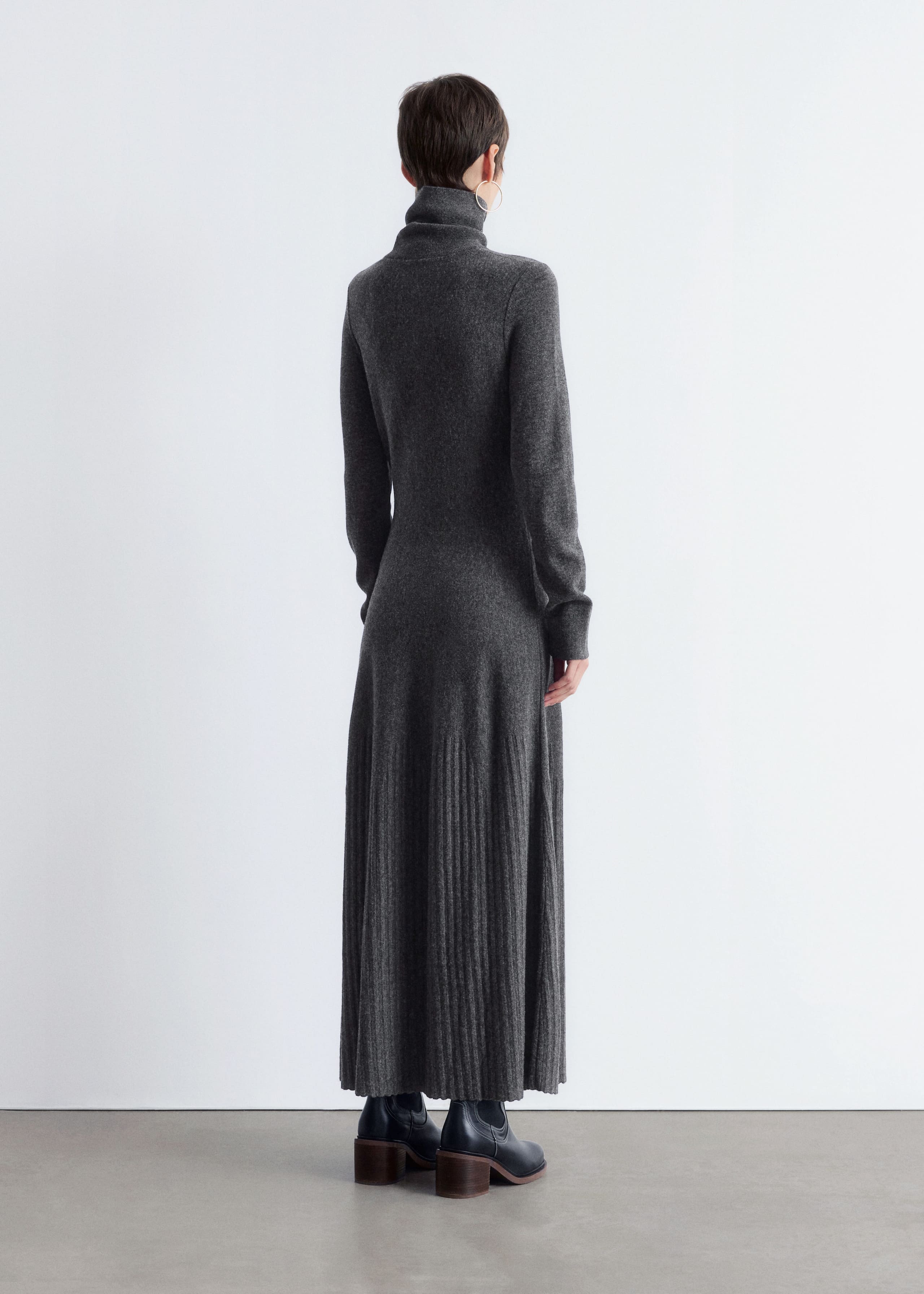 Image of Merino-Wool Turtleneck Maxi Dress