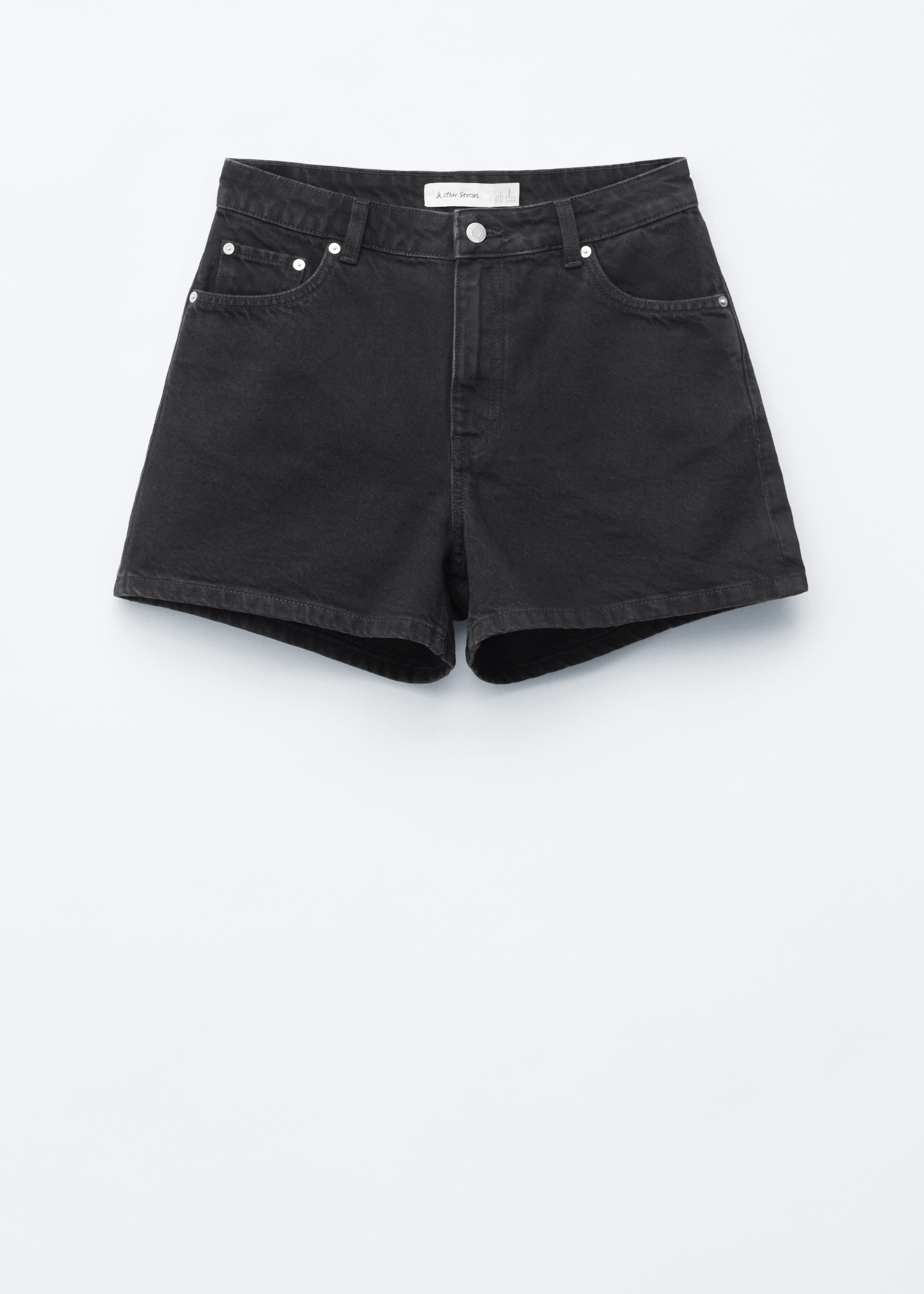Lockere Jeansshorts - Schwarz