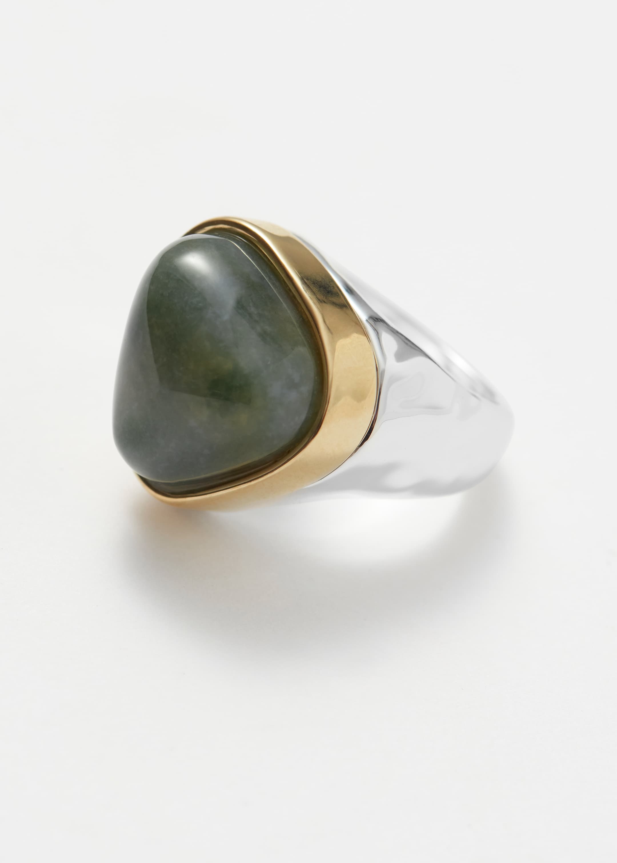 Ver imagen más grande: Anillo de piedra de dos tonos - Verde mármol - MUJER | H&M ES 3
