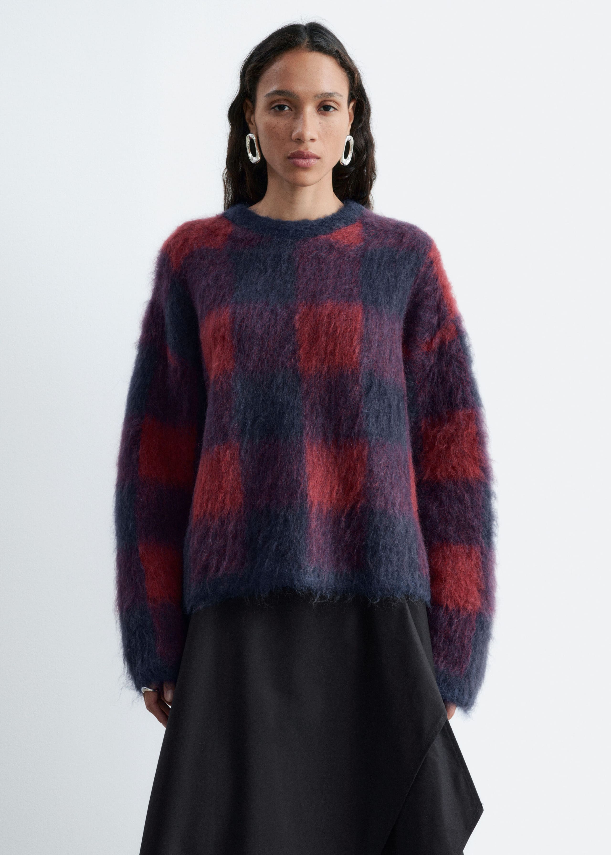 Pullover aus Mohairmischung - Rot/Blau - Lookbook