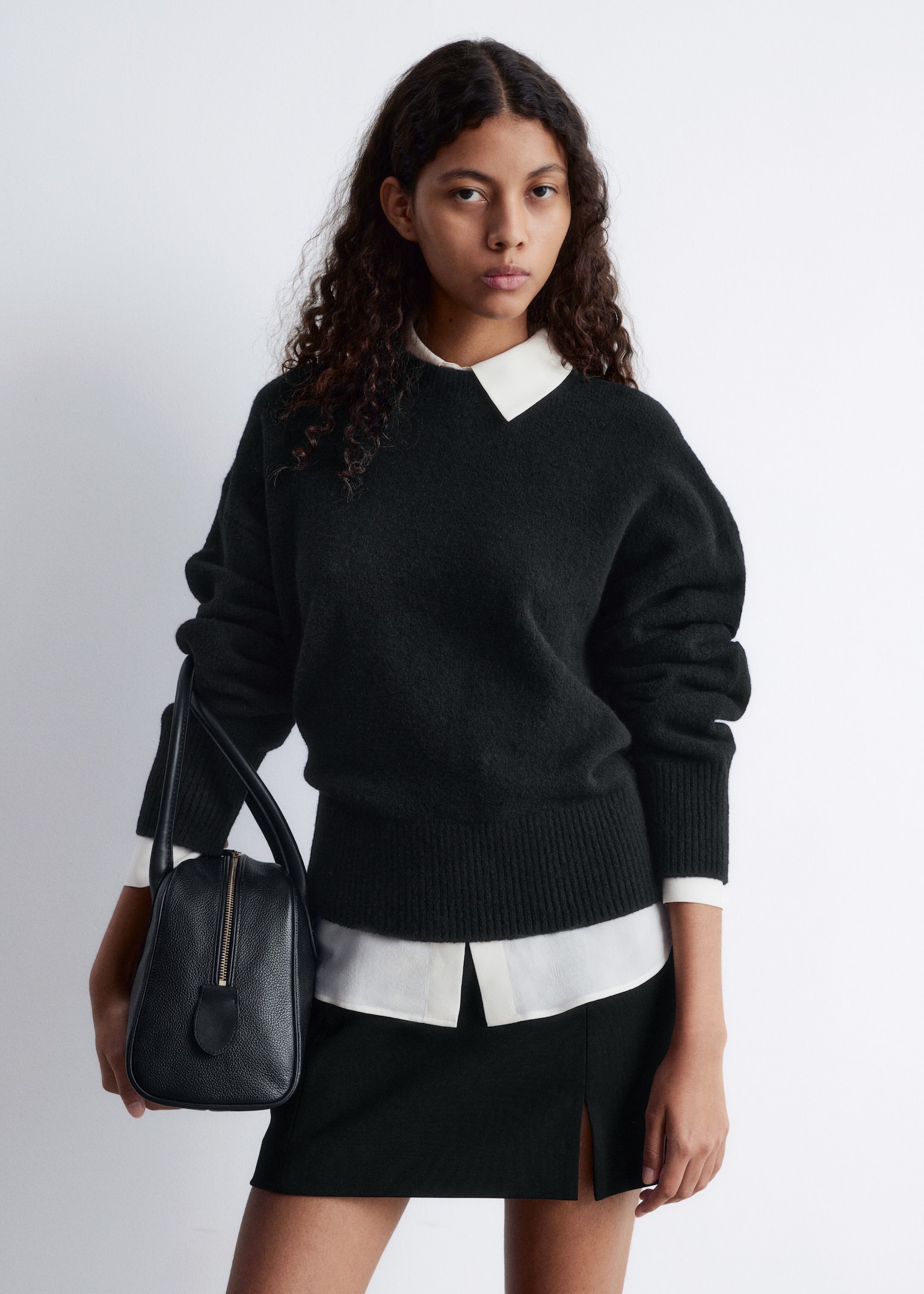 Relaxed Knit Jumper - Black/Grey Melange/Dark Blue/Dark Red/Mole Beige/White/Cerise Pink/Mole/Navy/Dusty Blue