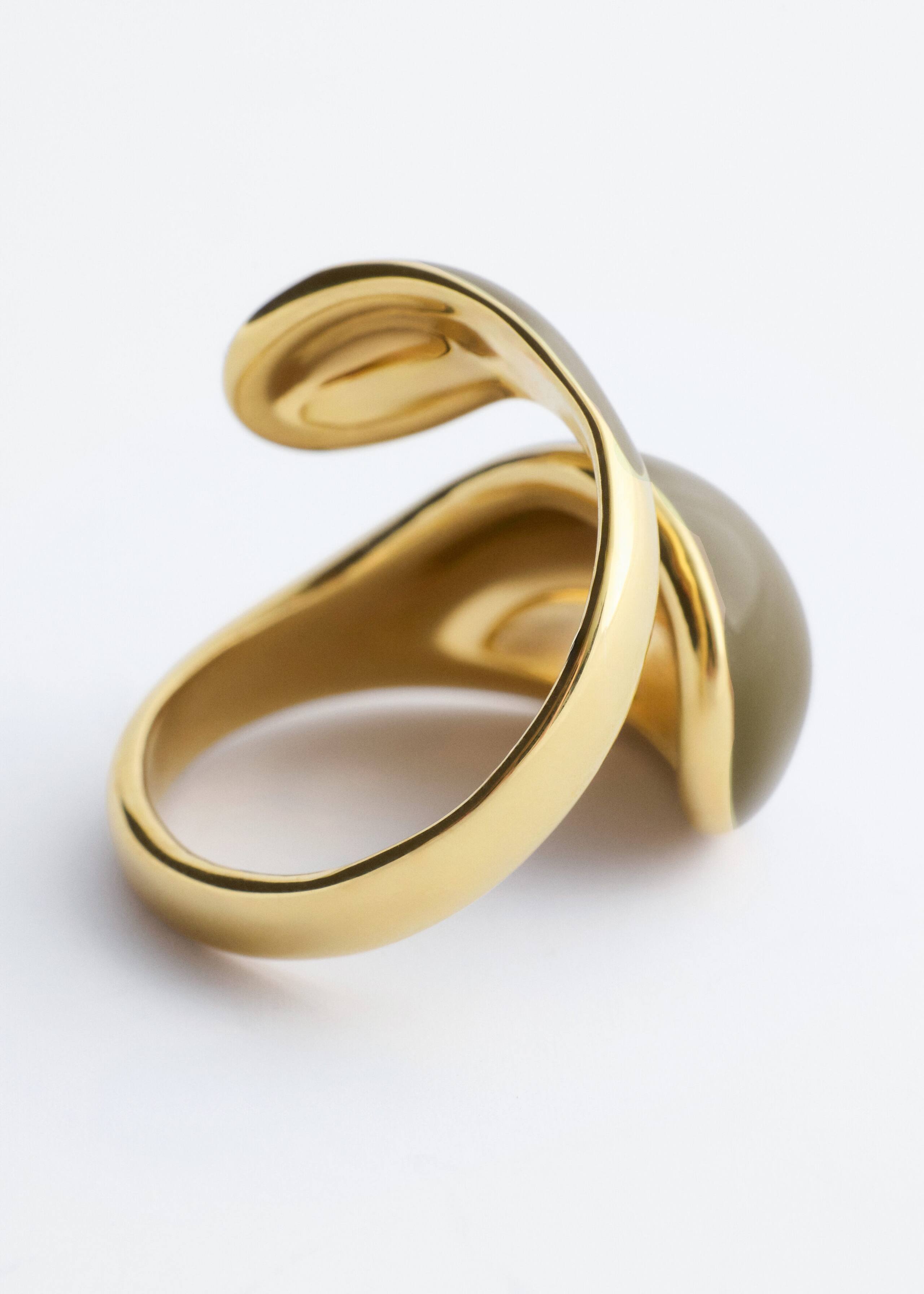 Double-Twist Sculptural Ring - Gold/Beige - Still Life