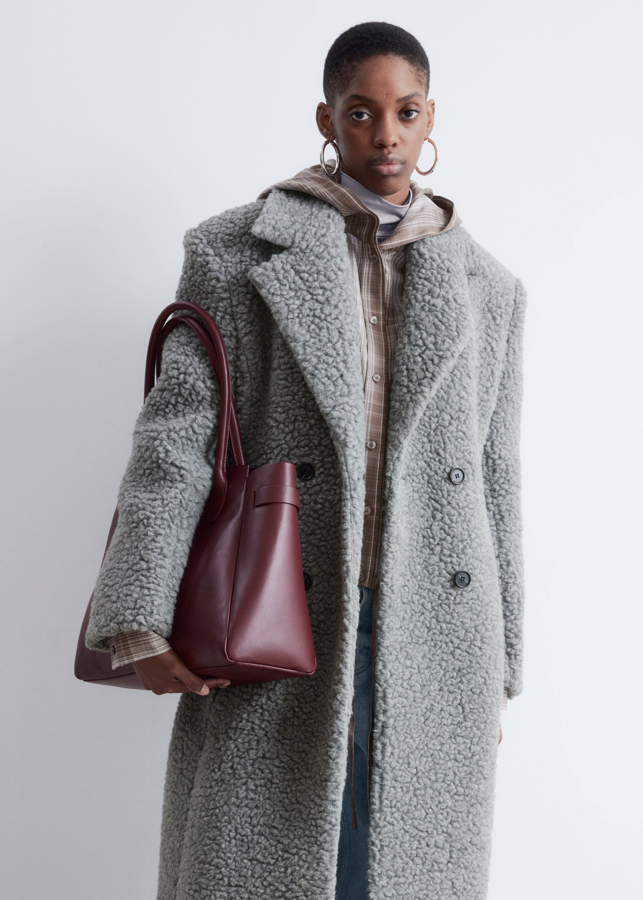 Visualizza immagine più grande: Maxi cappotto in shearling di lana - Grigio - DONNA | H&M IT 2