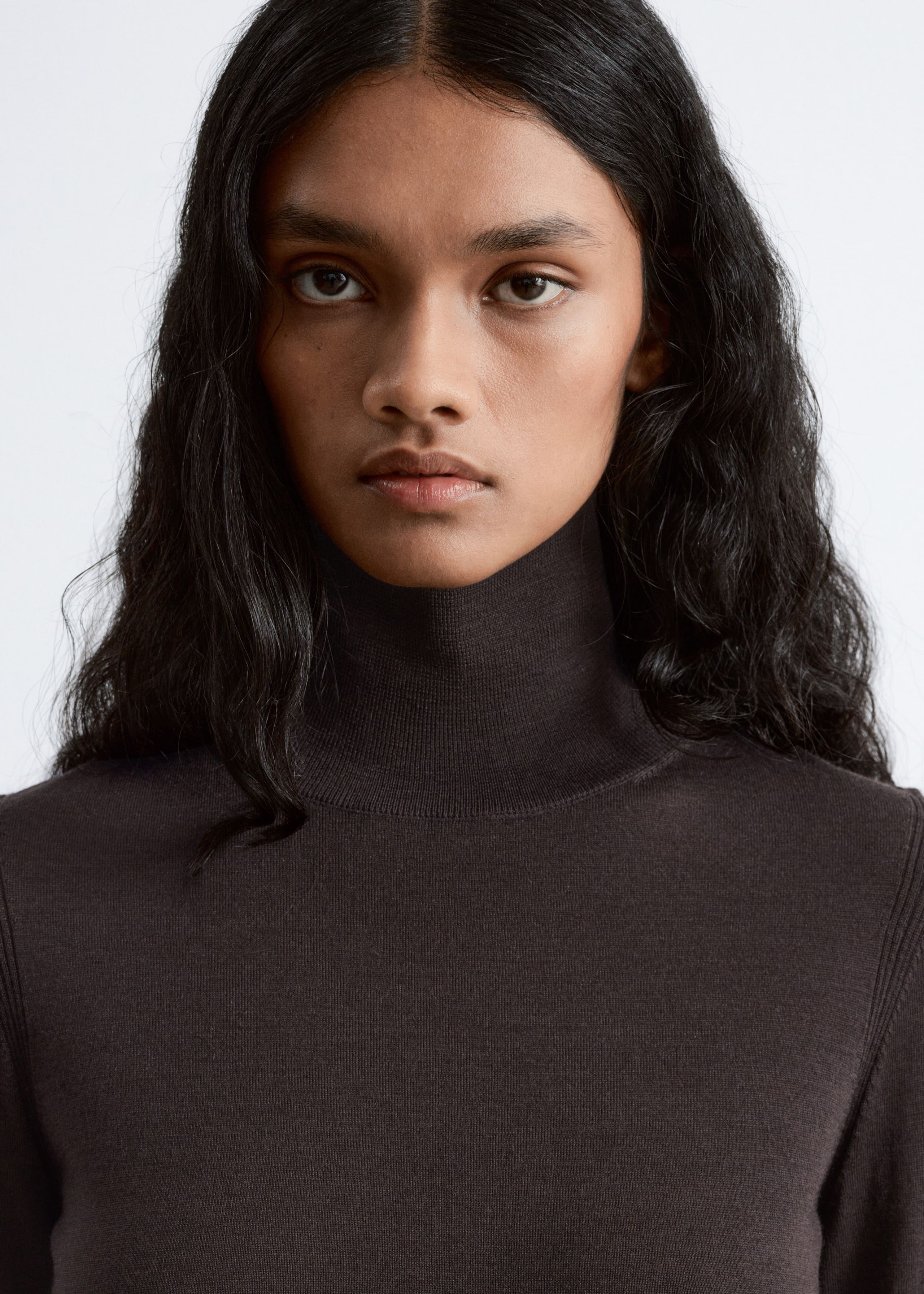 Image of Rollkragenpullover aus fein gestrickter Wolle
