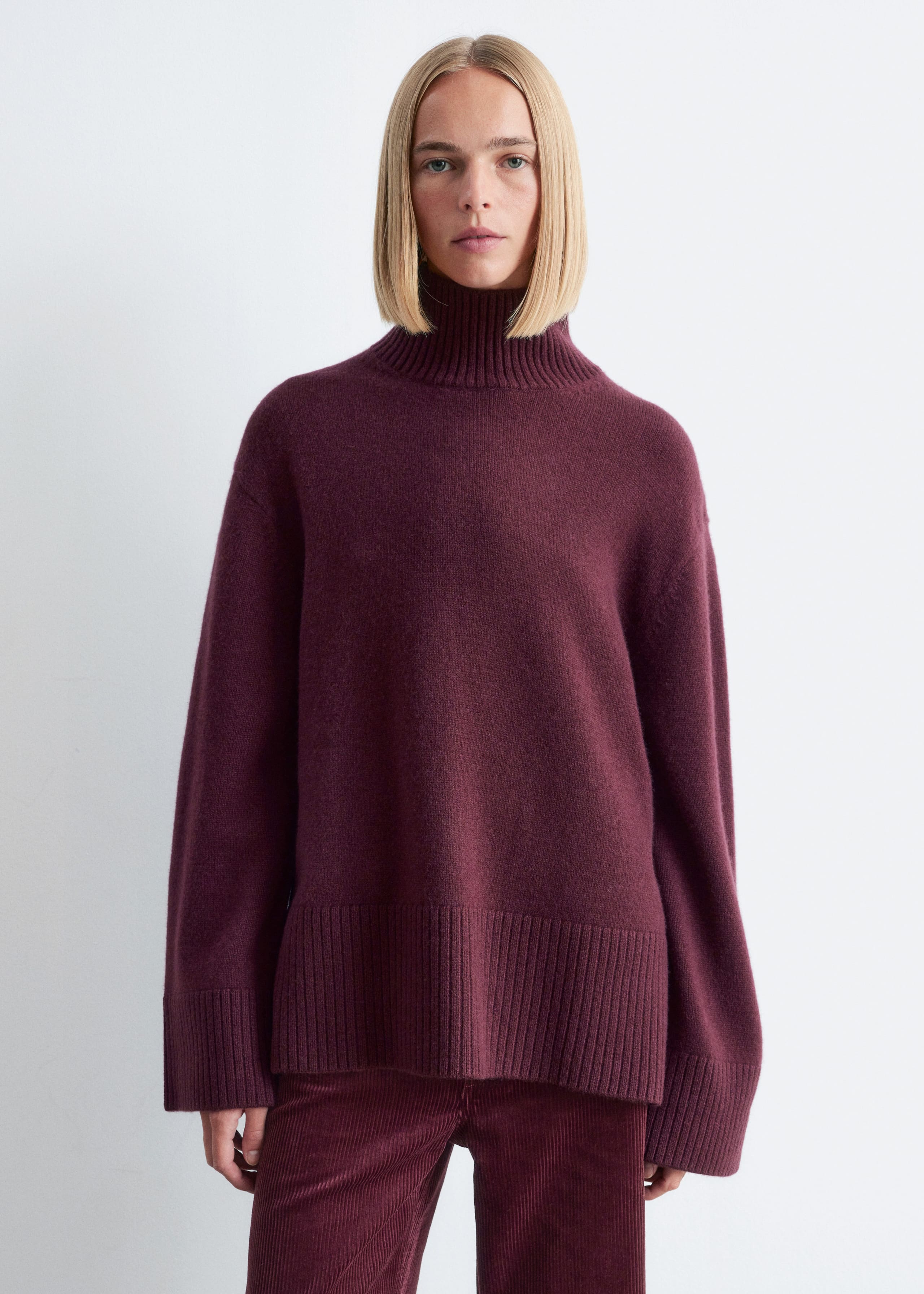 Image of Oversized-Wollpullover mit Rollkragen