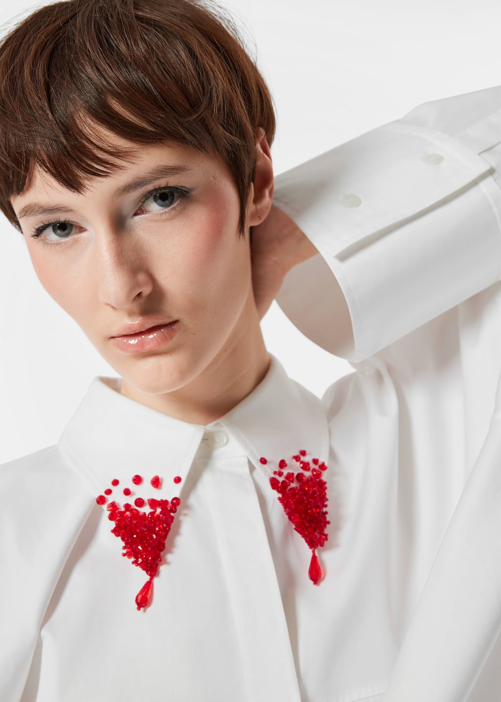 Camisa adornada con cuentas - Blanco - Lookbook
