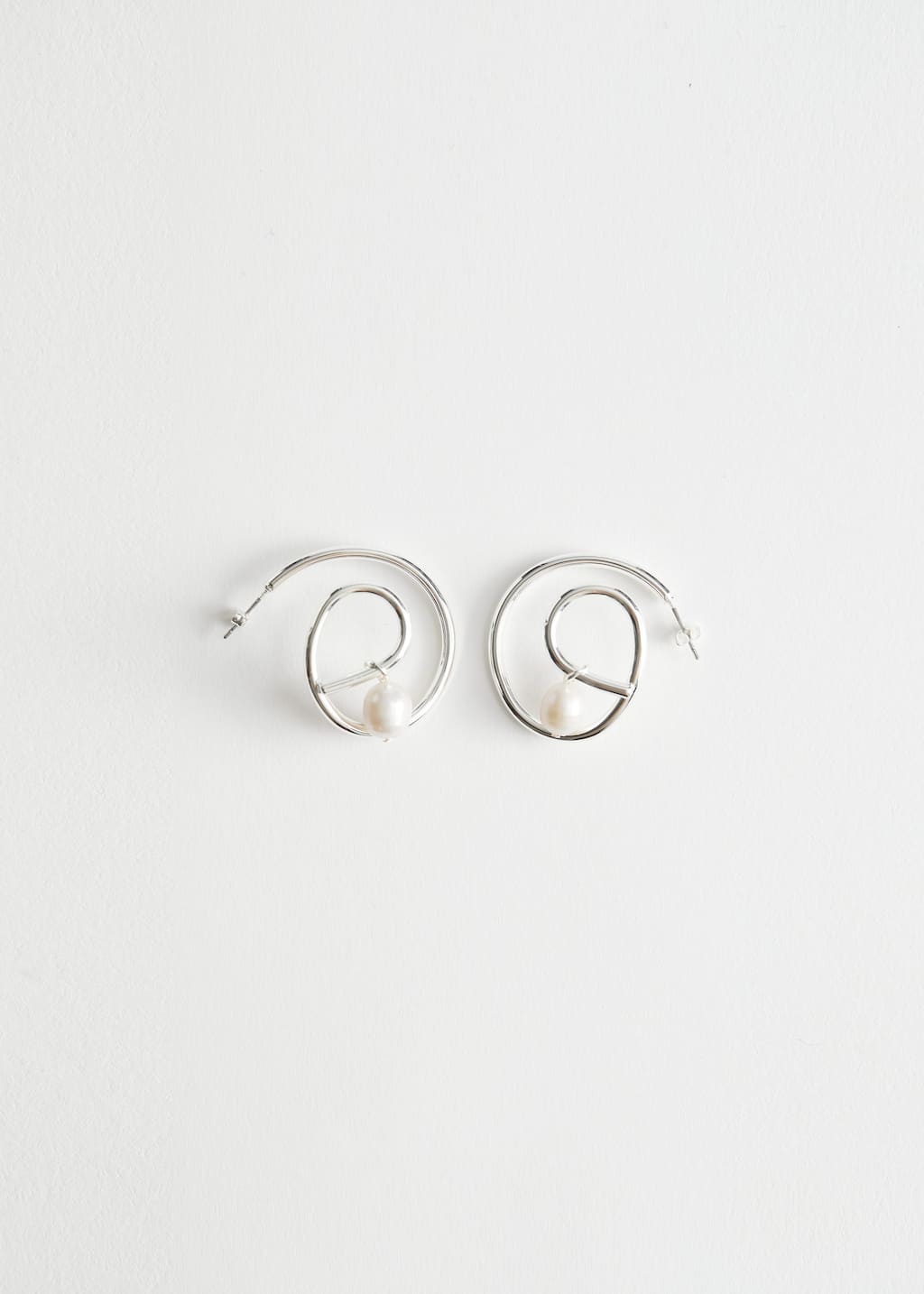Pearl Charm Hoop Earrings