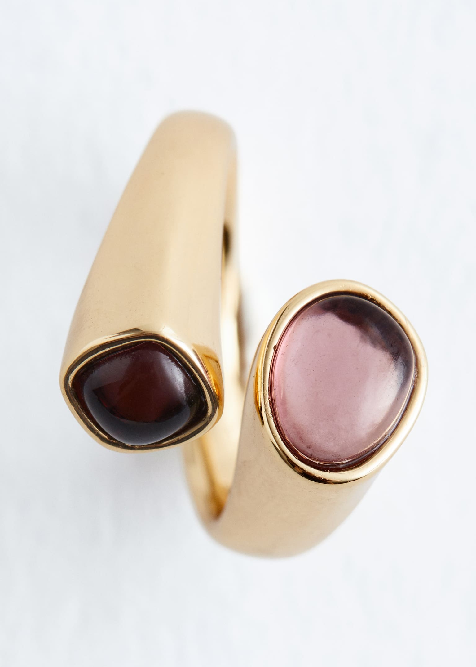 Wickelring mit Kristall - Gold/Silber - 3