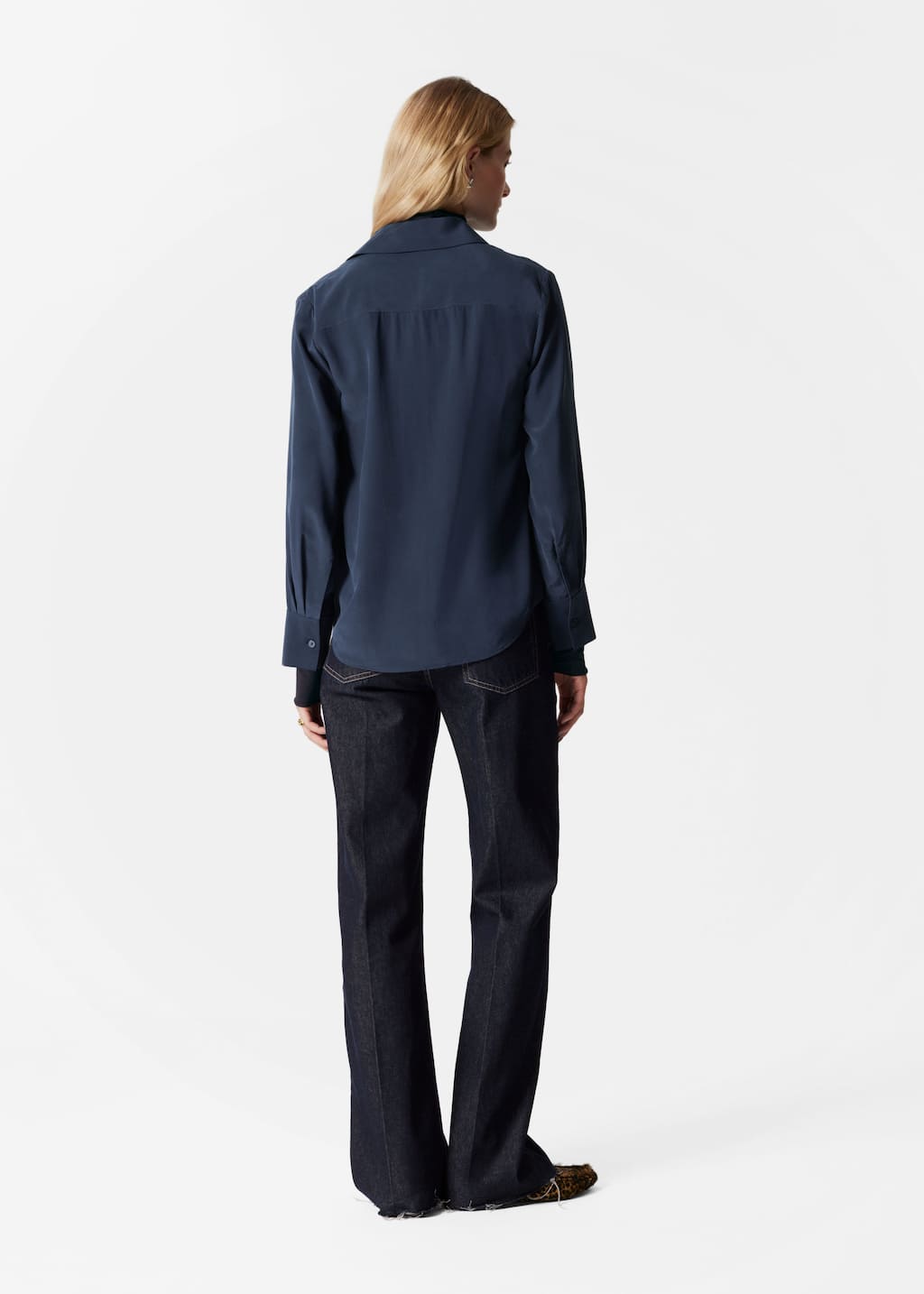 Camicia in seta - Azzurro - Lookbook