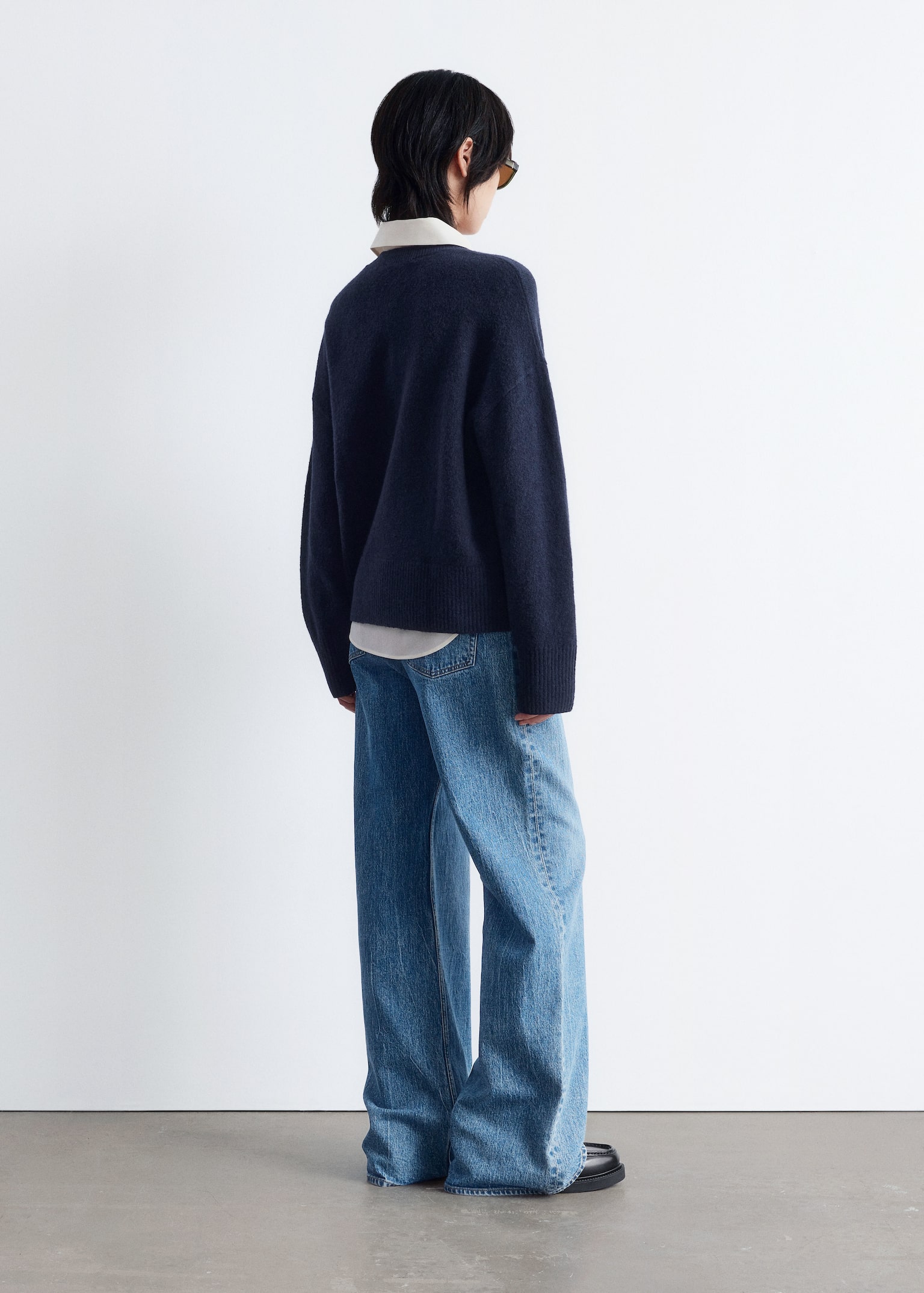 Relaxed Knit Jumper - Dark Blue/Grey Melange/Dark Red/Mole Beige/White/Black/Cerise Pink/Mole/Navy/Dusty Blue - 6