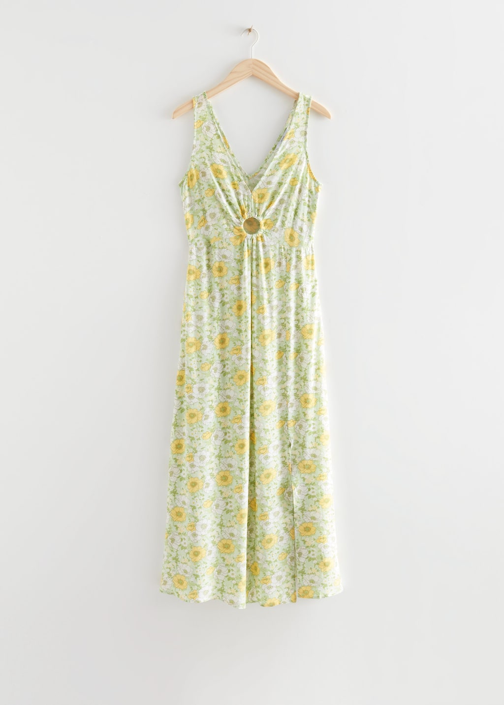 Printed Sleeveless Maxi Dress - Yellow/Green Florals - Still Life