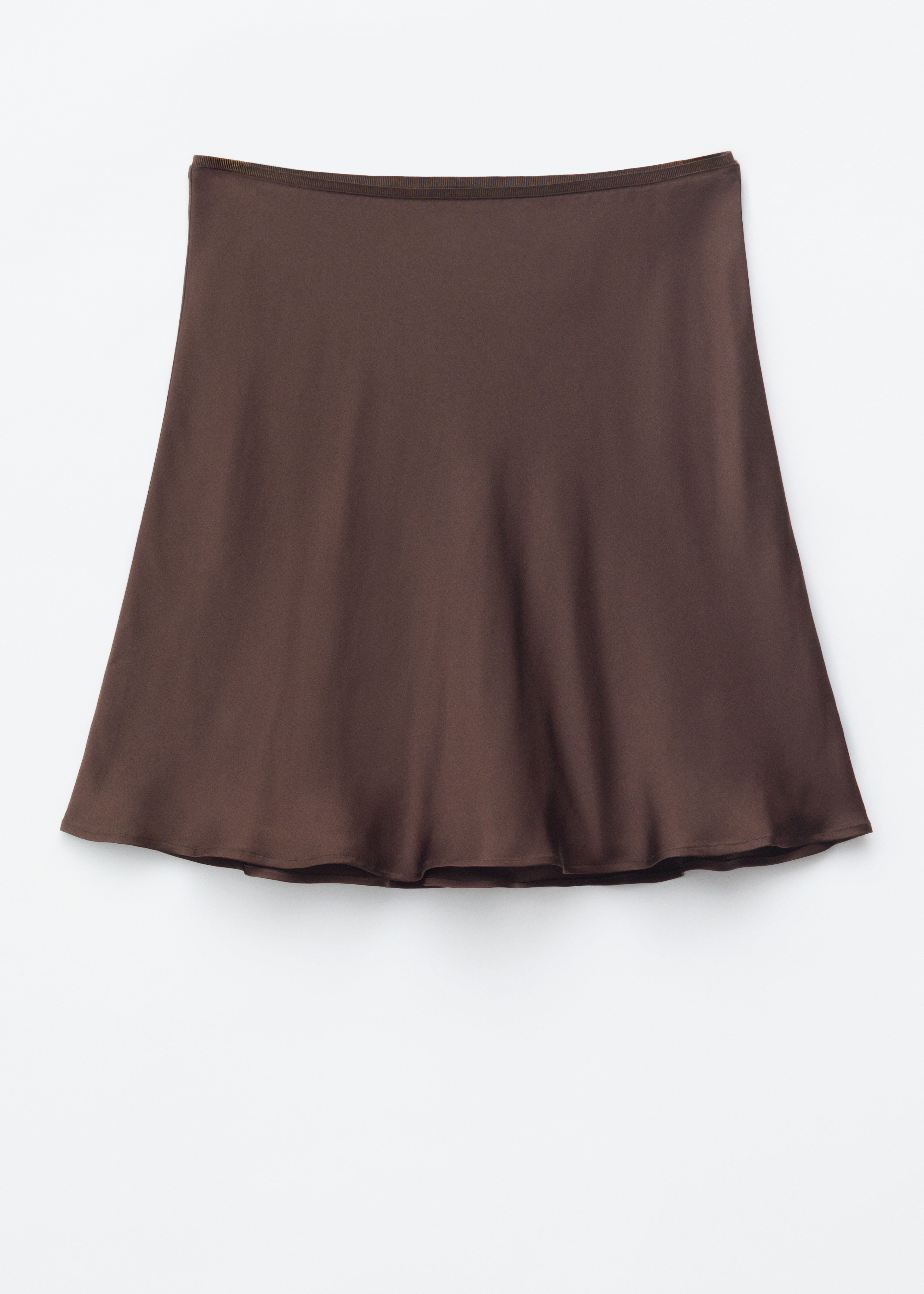 Schräg geschnittenes Minikleid aus Viskose - Dunkelbraun/Warmes Taupe