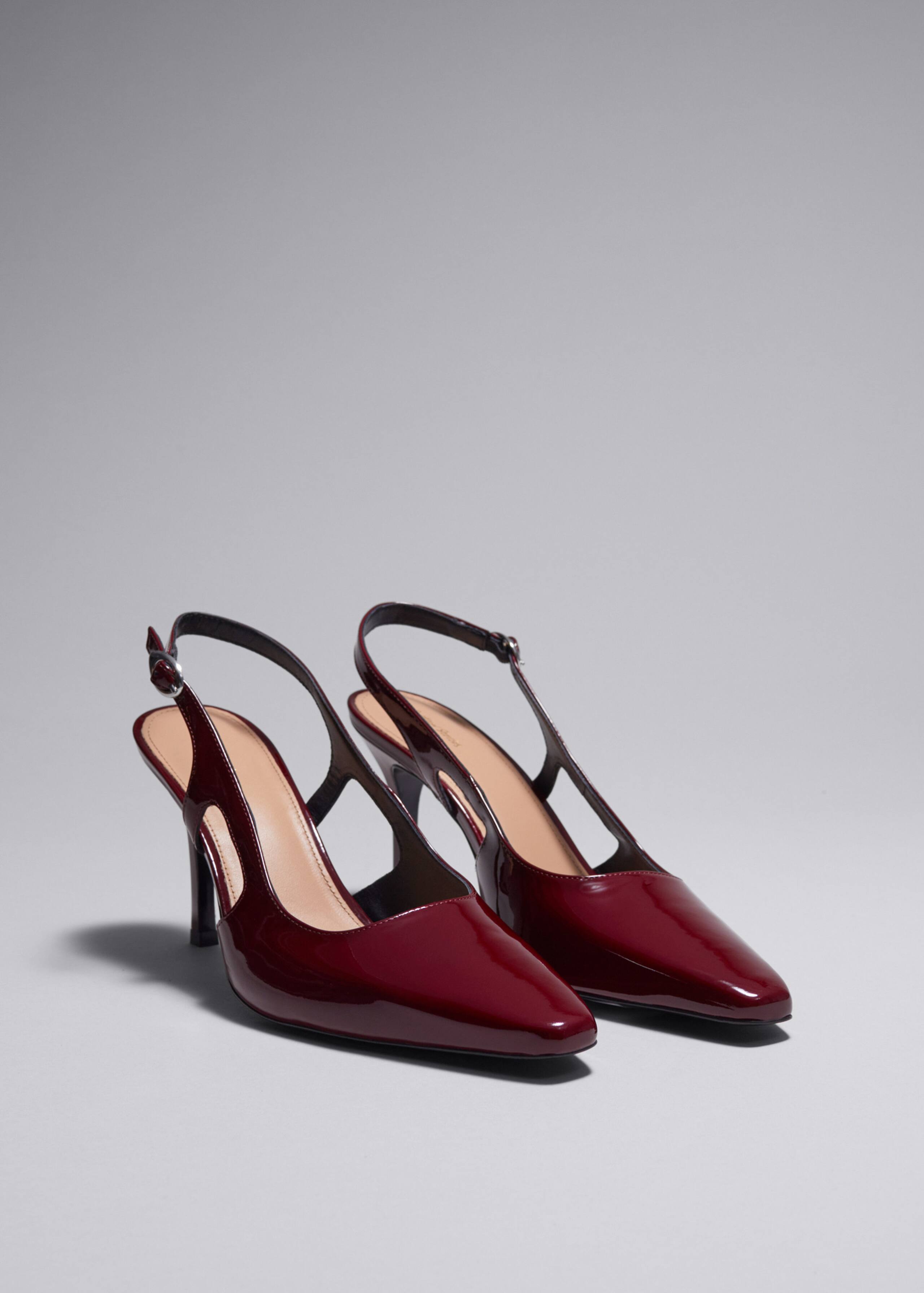 Décolleté slingback in pelle - Bordeaux - Natura morta
