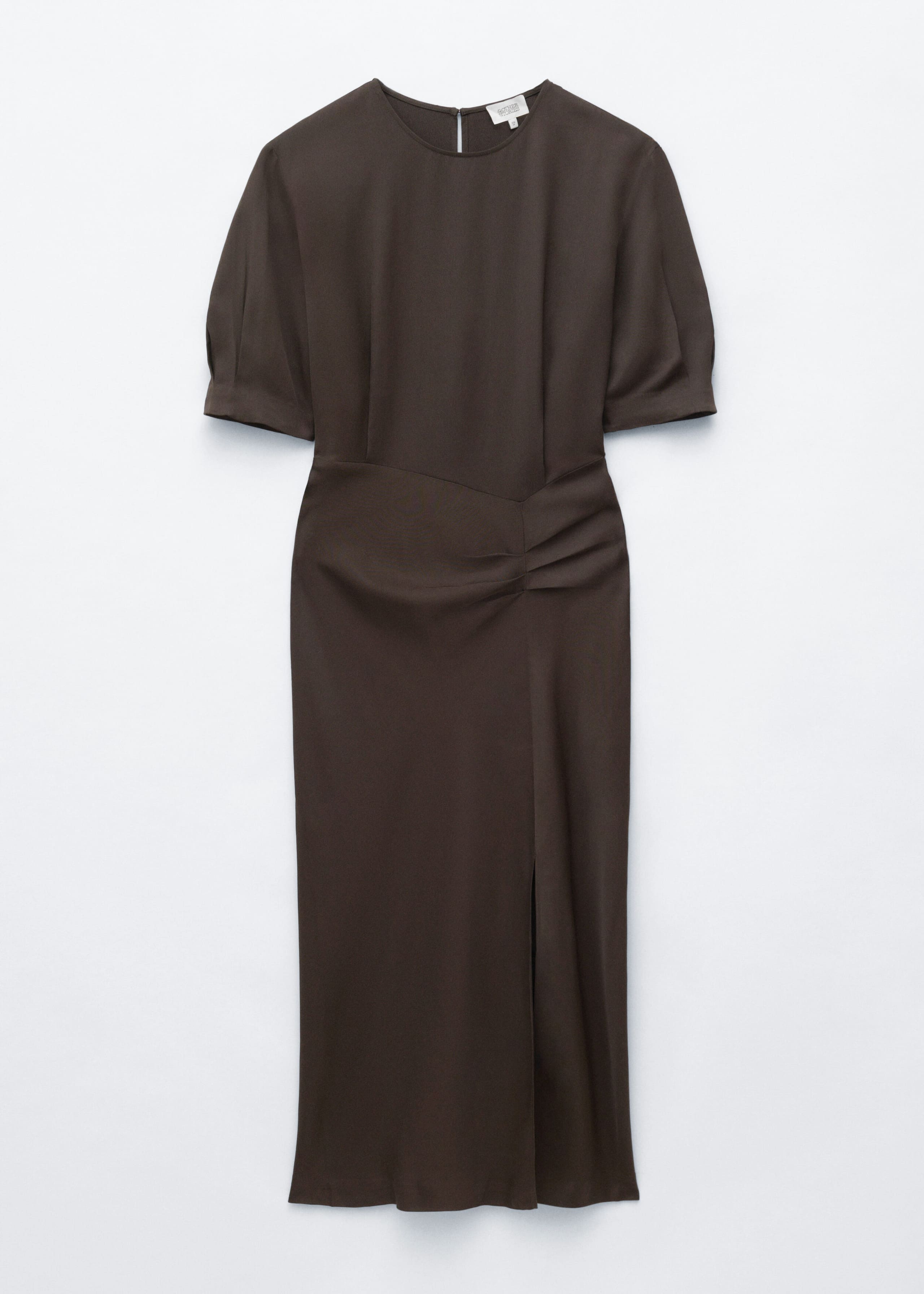 Pleat-Detail Midi Dress - Dark Brown - Still Life