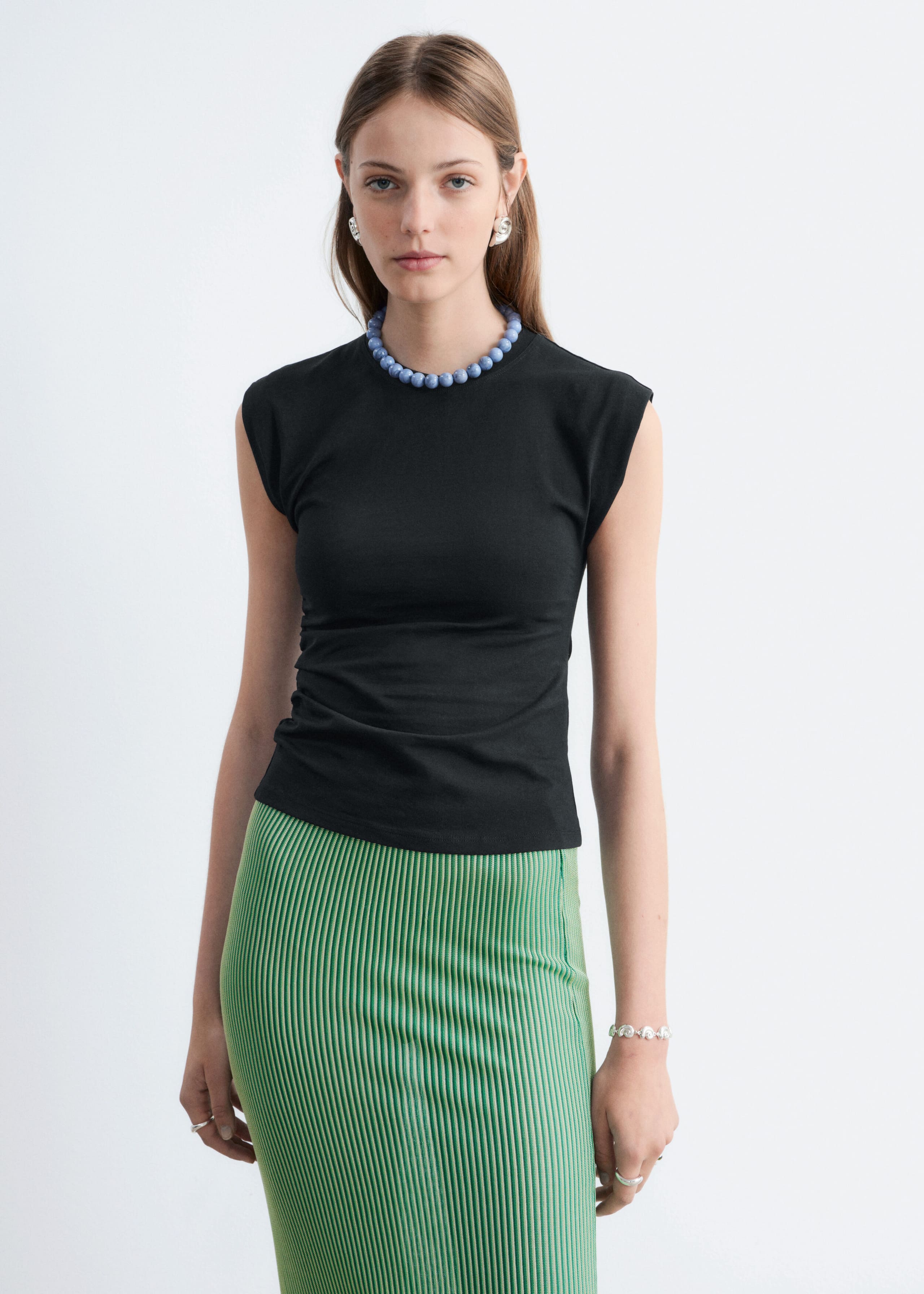 Ruched Top - Black - Lookbook
