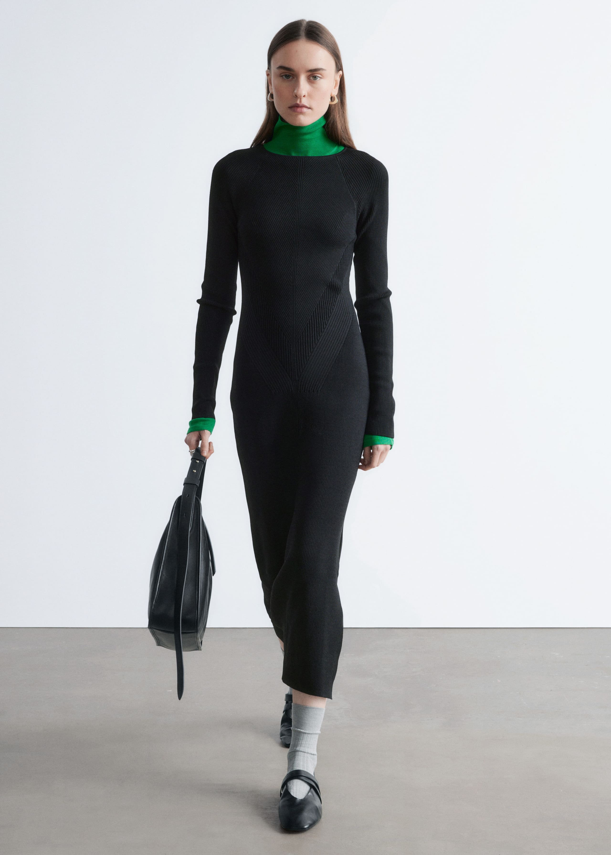 Image of Rib-Knit Maxi Dress