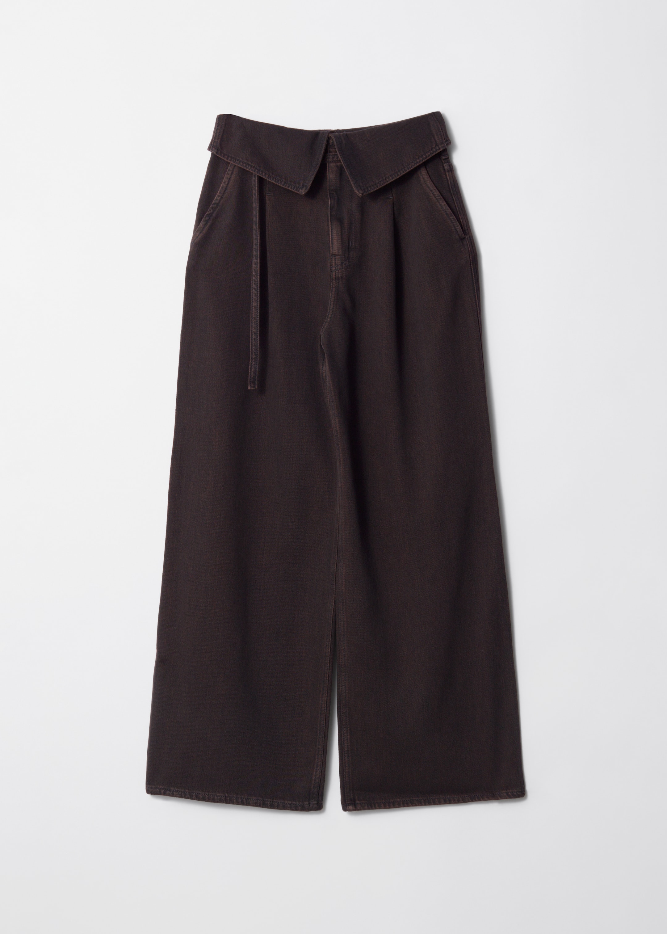 View larger image: Wide-Leg Paperbag Jeans - Dark brown - Ladies | H&M GB 6