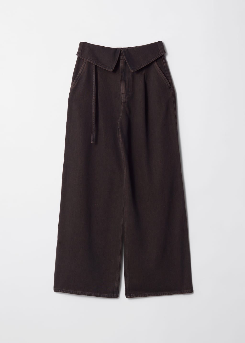 Image of Wide-Leg Paperbag Jeans